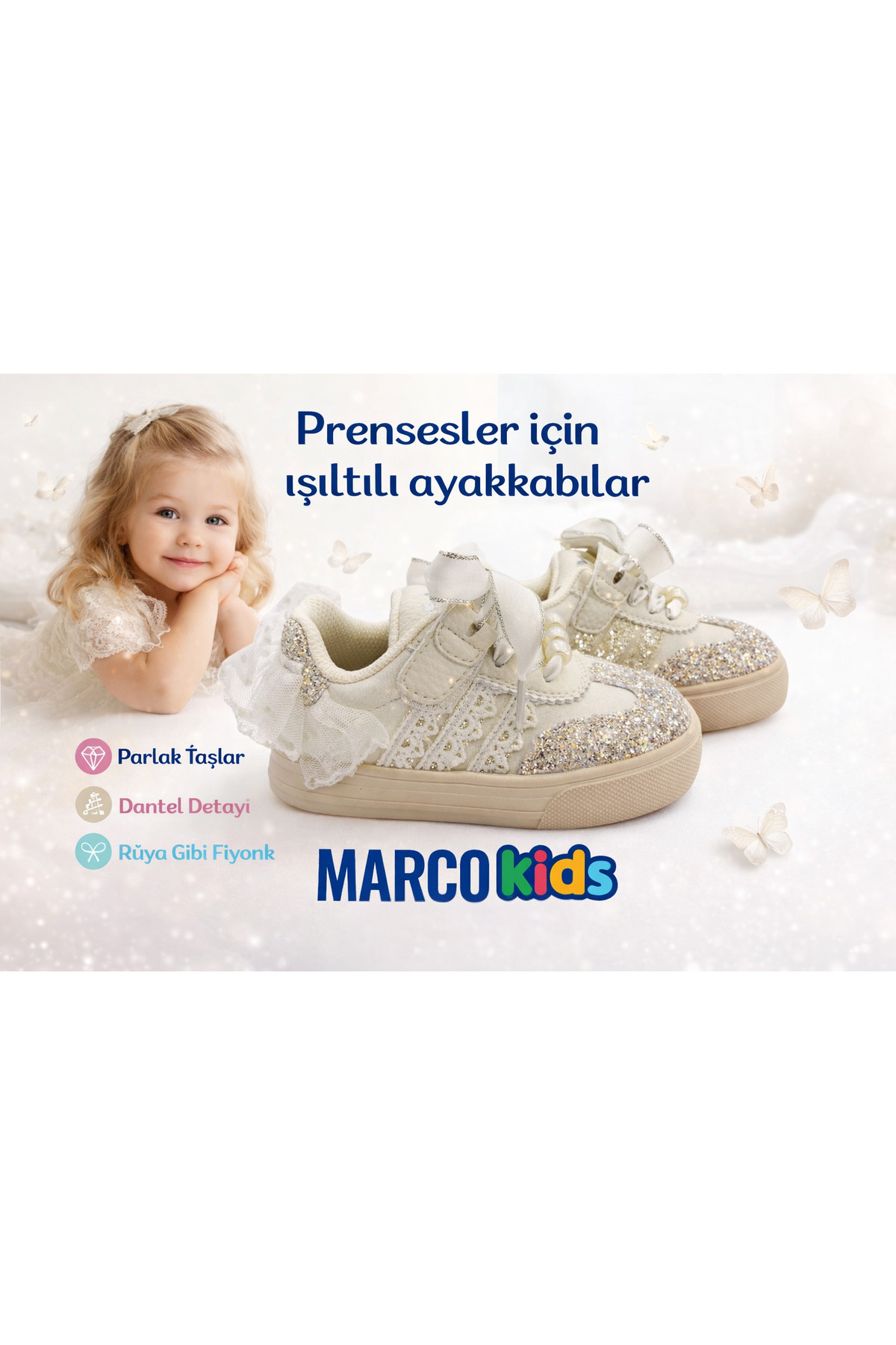 Marco Kids 26y859 İncili güpürlü ayakkabı - Fiyatı, Yorumları