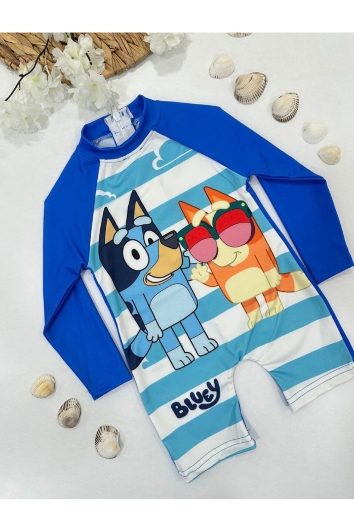 synshop Bluey Bandit Heeler Erkek Çocuk Mayo Yüzme Havuz Yüzücü Uzun Kollu Şortlu Uv Koruma Hızlı Kuruma fotoğrafı 2 (önizleme)