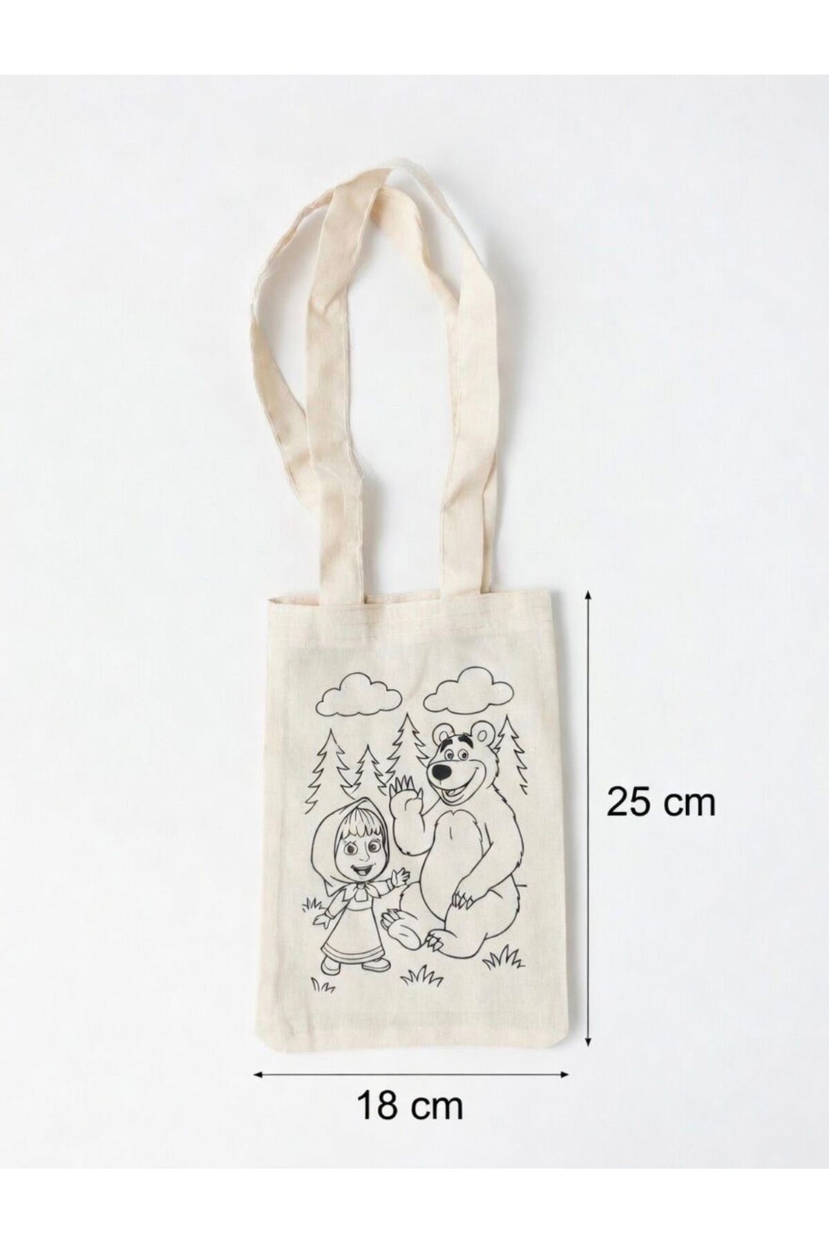 GEZEGENX  Şirin Figürler Desenli Boyanabilir Omuz Çantası-10 Adet Rahat Kullanım Uzun Kulp 18x25 - Görsel 8