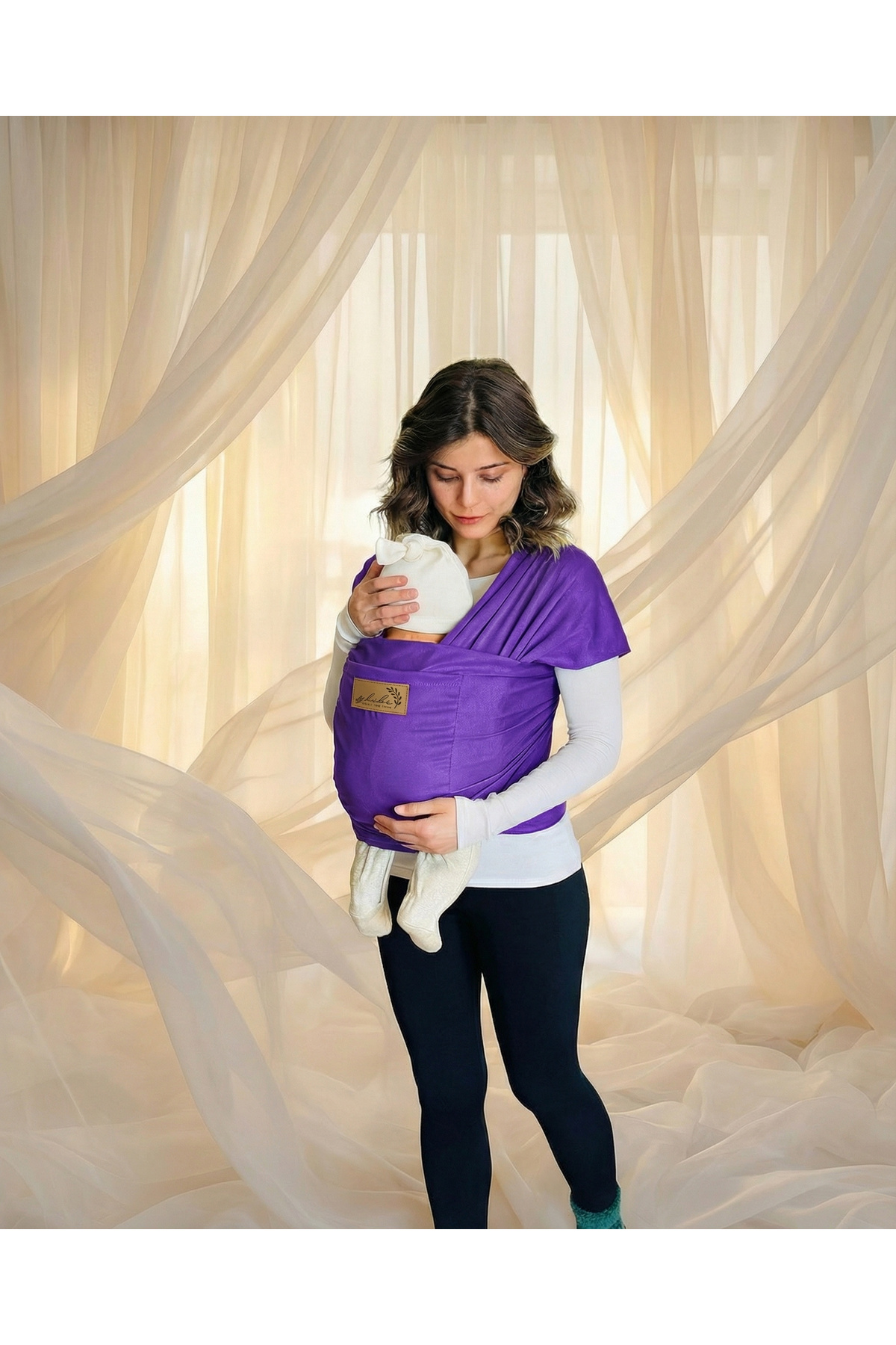 kubbe Yeni Nesil Ergonomik Bebek Taşıma Şalı - Ön Cepli Taşıma Torbalı Esnek Sling - İnce Ve Hafif fotoğrafı 4 (önizleme)