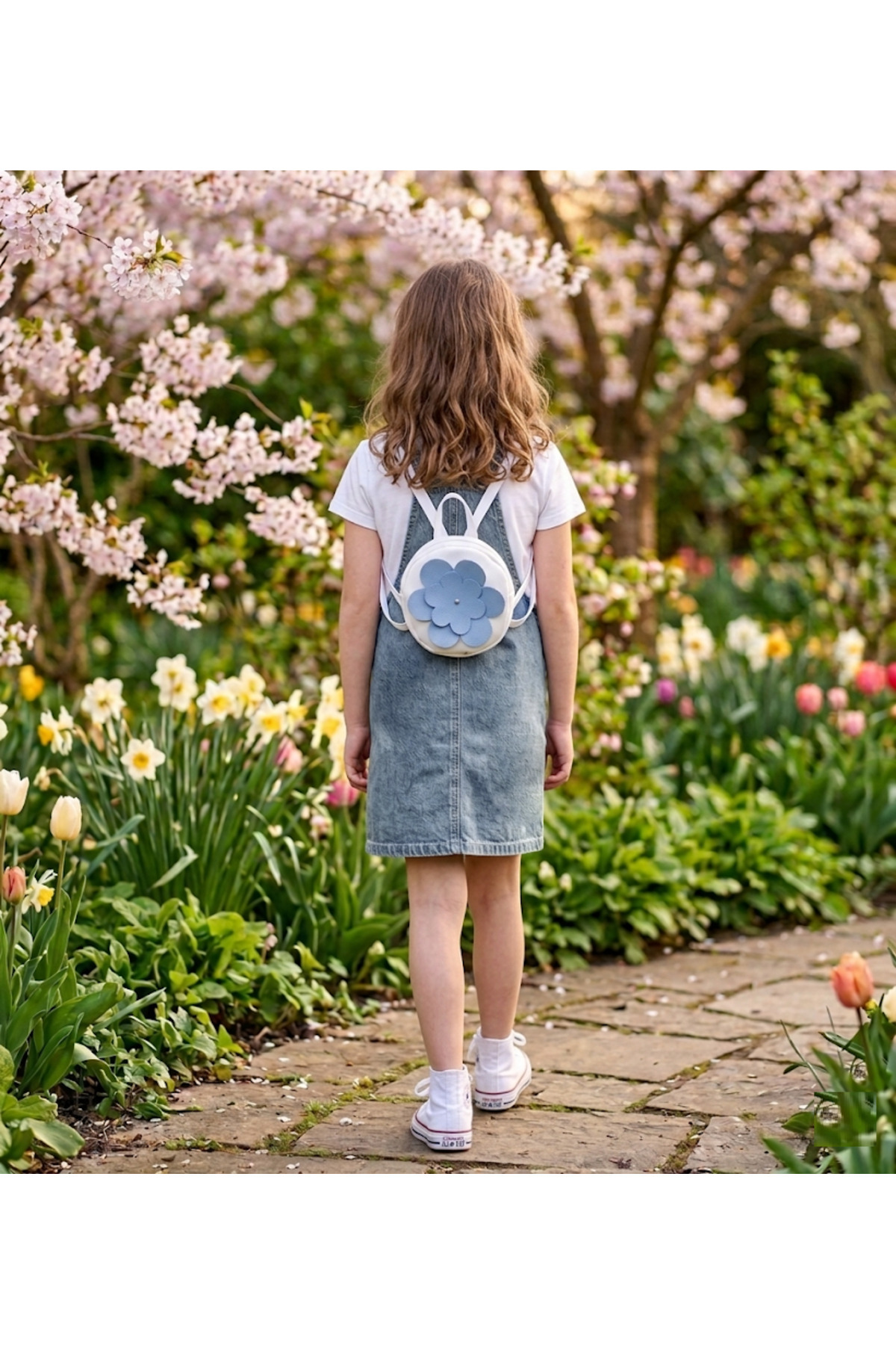 Aymini Kids KIZ ÇOCUK PAPATYA DESEN VE ÇANTALI GRİ DENİM KOT ASKILI JİLE fotoğrafı 2 (önizleme)