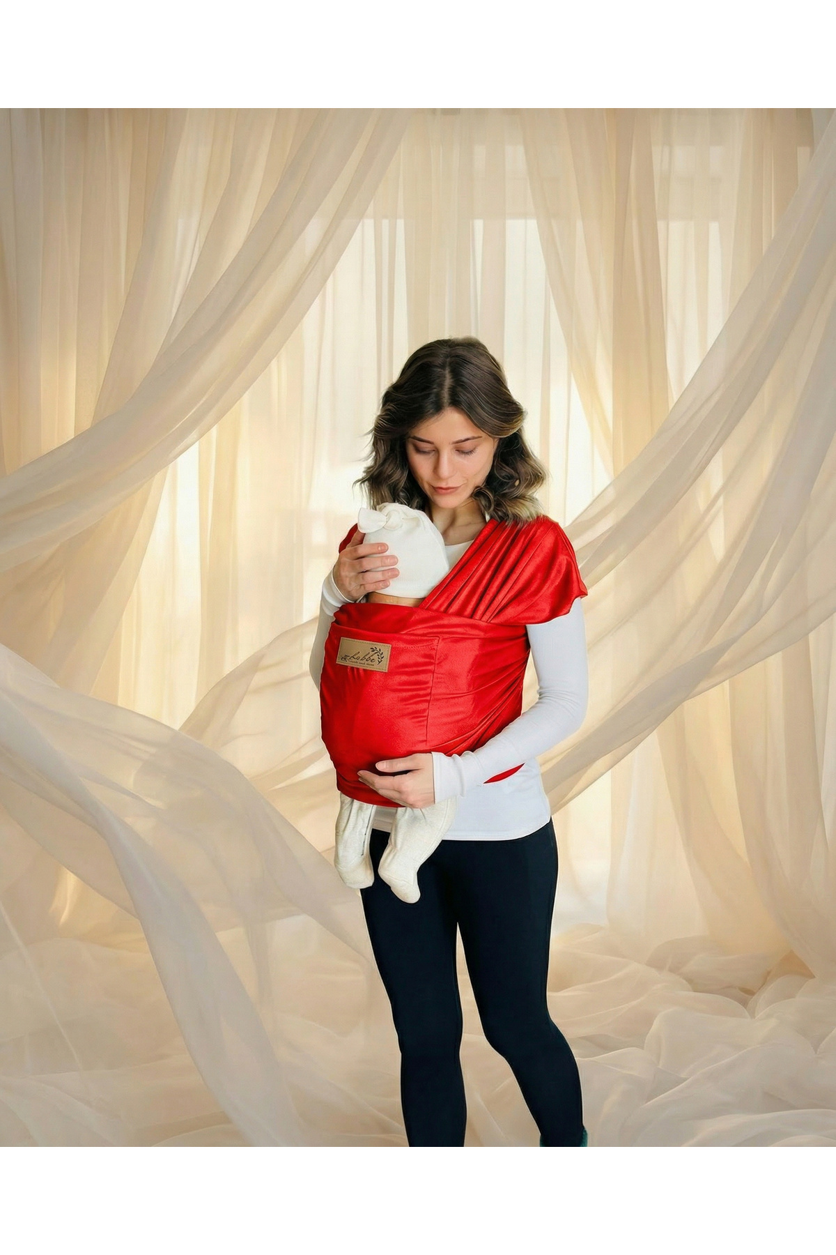 kubbe Yeni Nesil Ergonomik Bebek Taşıma Şalı - Ön Cepli Taşıma Torbalı Esnek Sling - İnce Ve Hafif fotoğrafı 2 (önizleme)