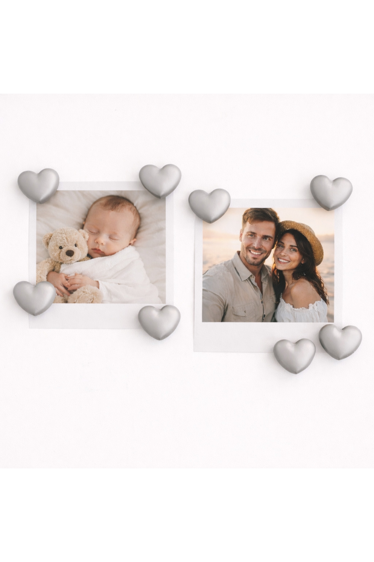 Sisay Home 8'li Kalp Magnet Seti – Fotoğraf Tutucu Buzdolabı