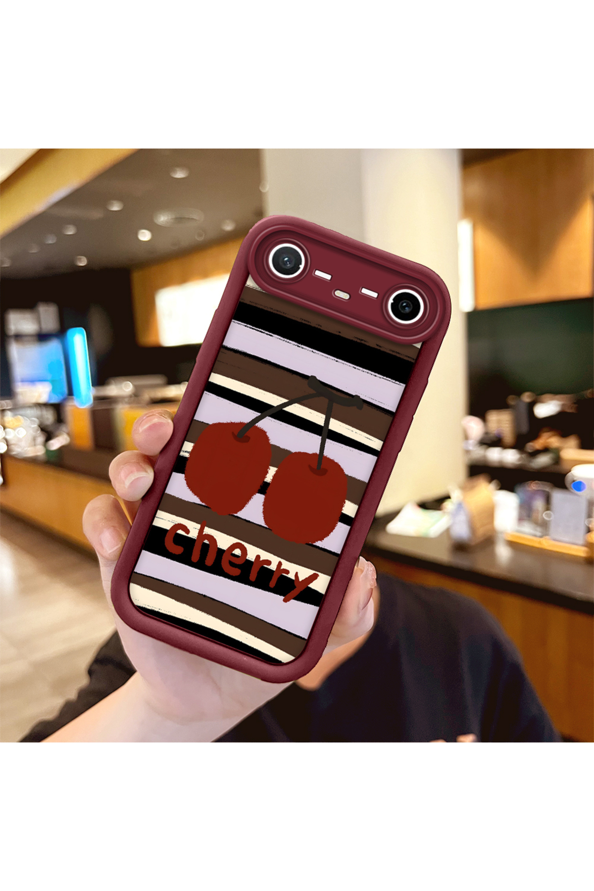 Tecno Spark Slim/Pova Slim Compatible Shockproof Camera Protected Claret Red Silicone Patterned Case