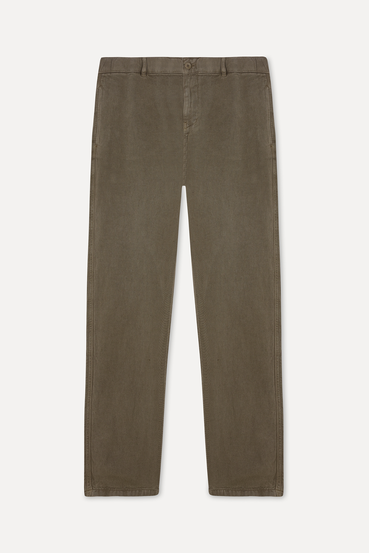 Erkek Kahverengi Keten Karışımlı Straight Fit Pantolon — قهوه‌ای 1267373 — تصویر 6 از 7