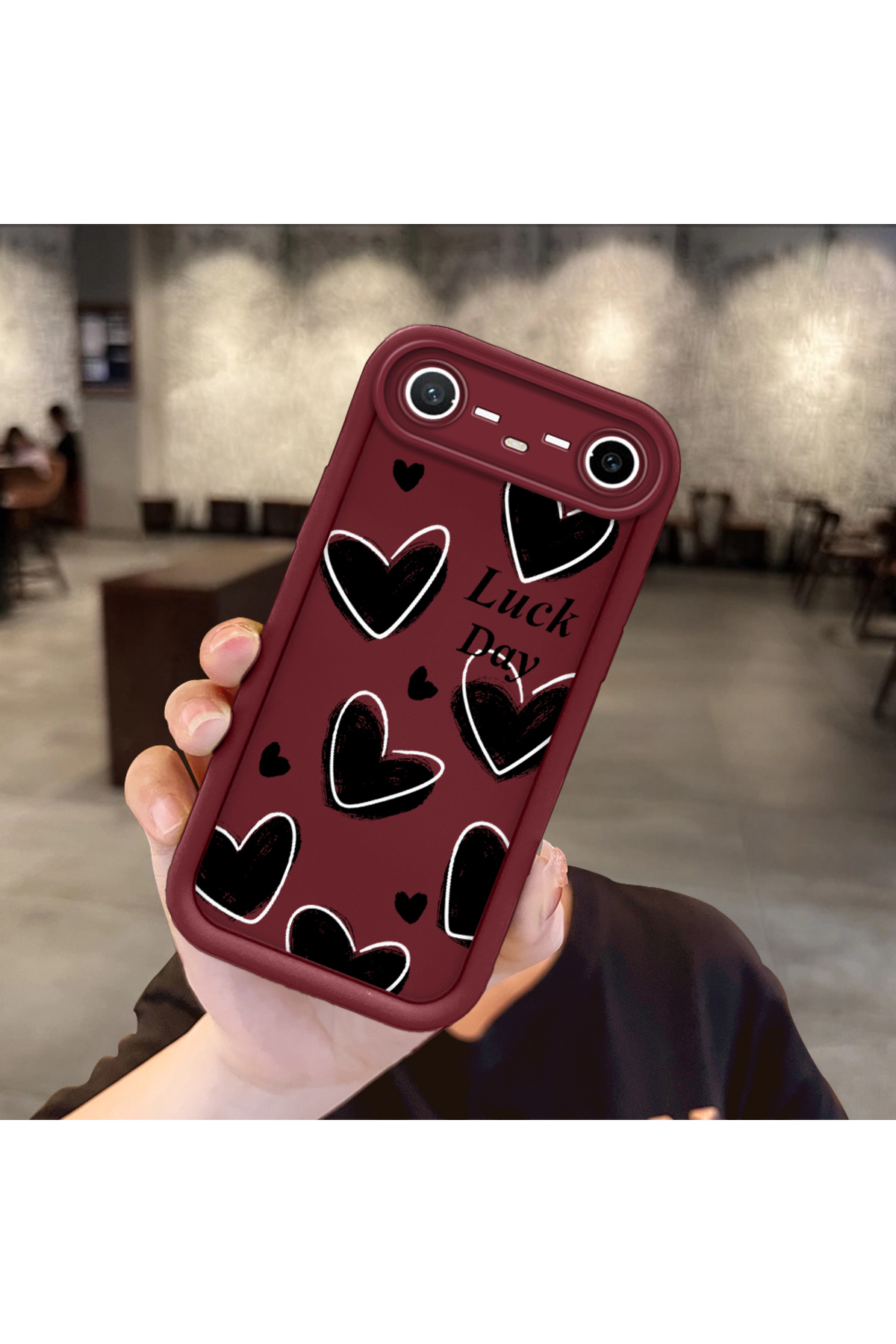 Tecno Spark Slim/Pova Slim Compatible Shockproof Camera Protected Claret Red Silicone Patterned Case