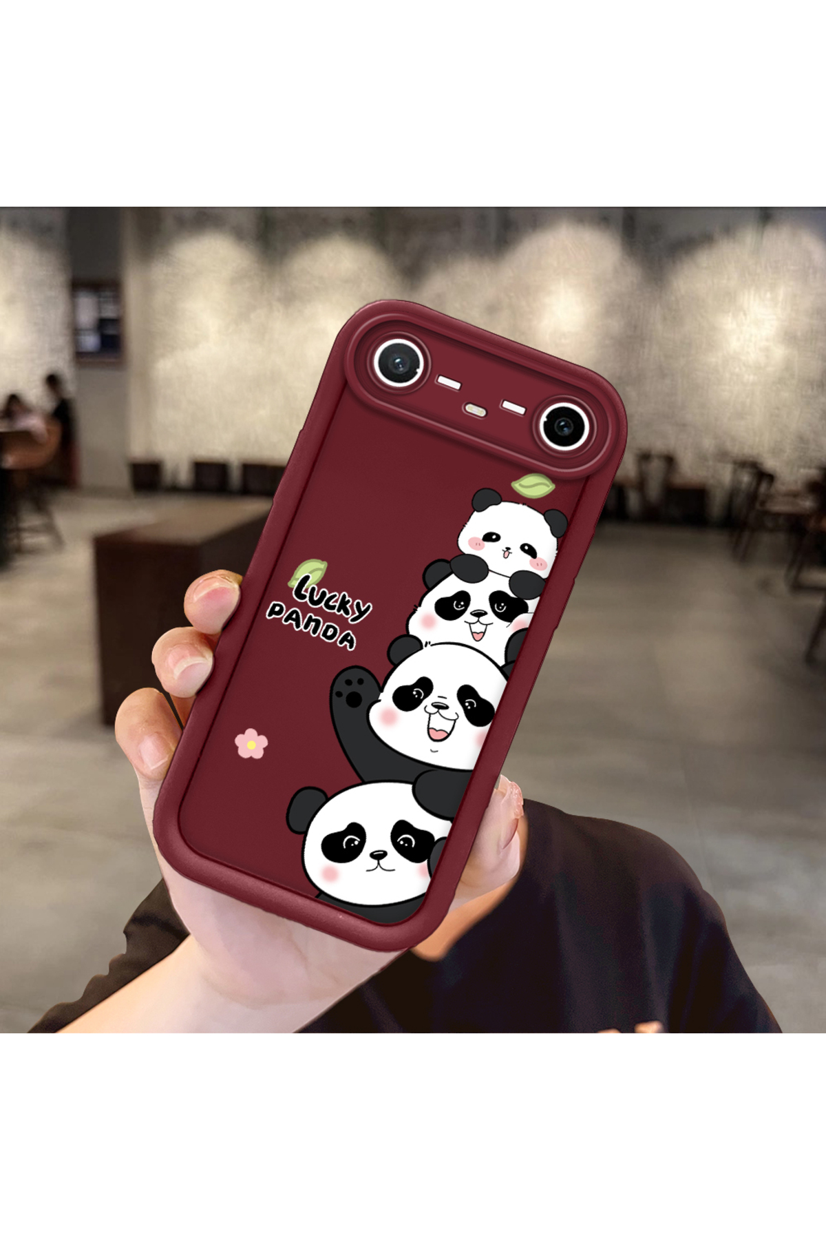 Tecno Spark Slim/Pova Slim Compatible Shockproof Camera Protected Claret Red Silicone Patterned Case