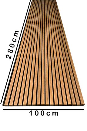 wood life Mdf Ahşap Akustik Duvar Paneli 100x280 Cm ( Teak )