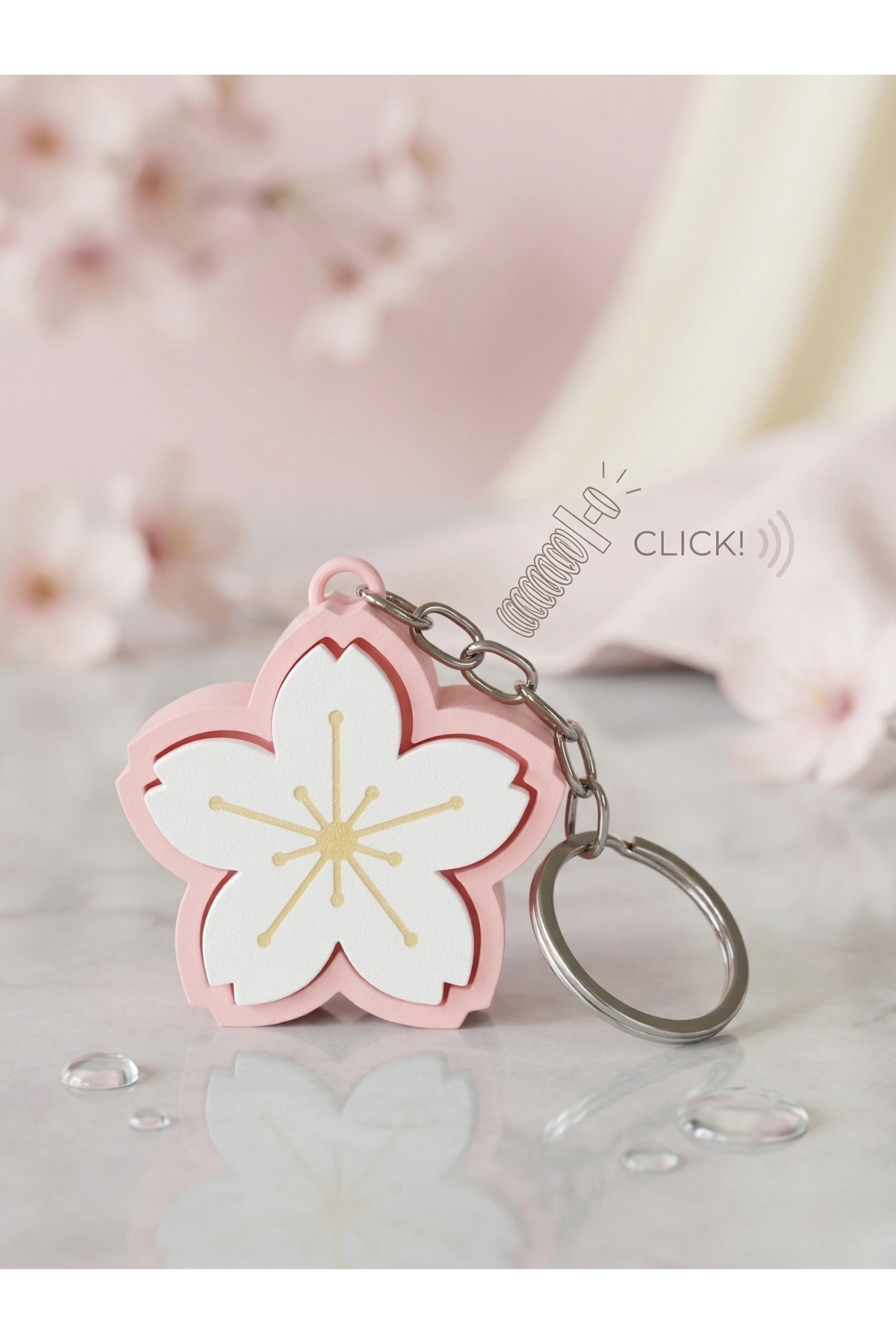 MidoriWorks Sakura Kiraz Çiçeği Clicker Anahtarlık - Stres