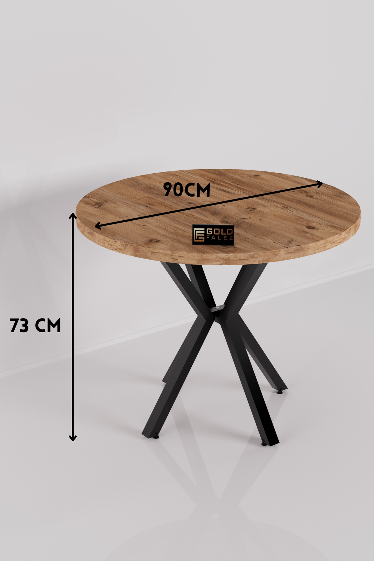 Goldfalez Yuvarlak Masa Atlantik Kahverengi 90 cm görsel 2