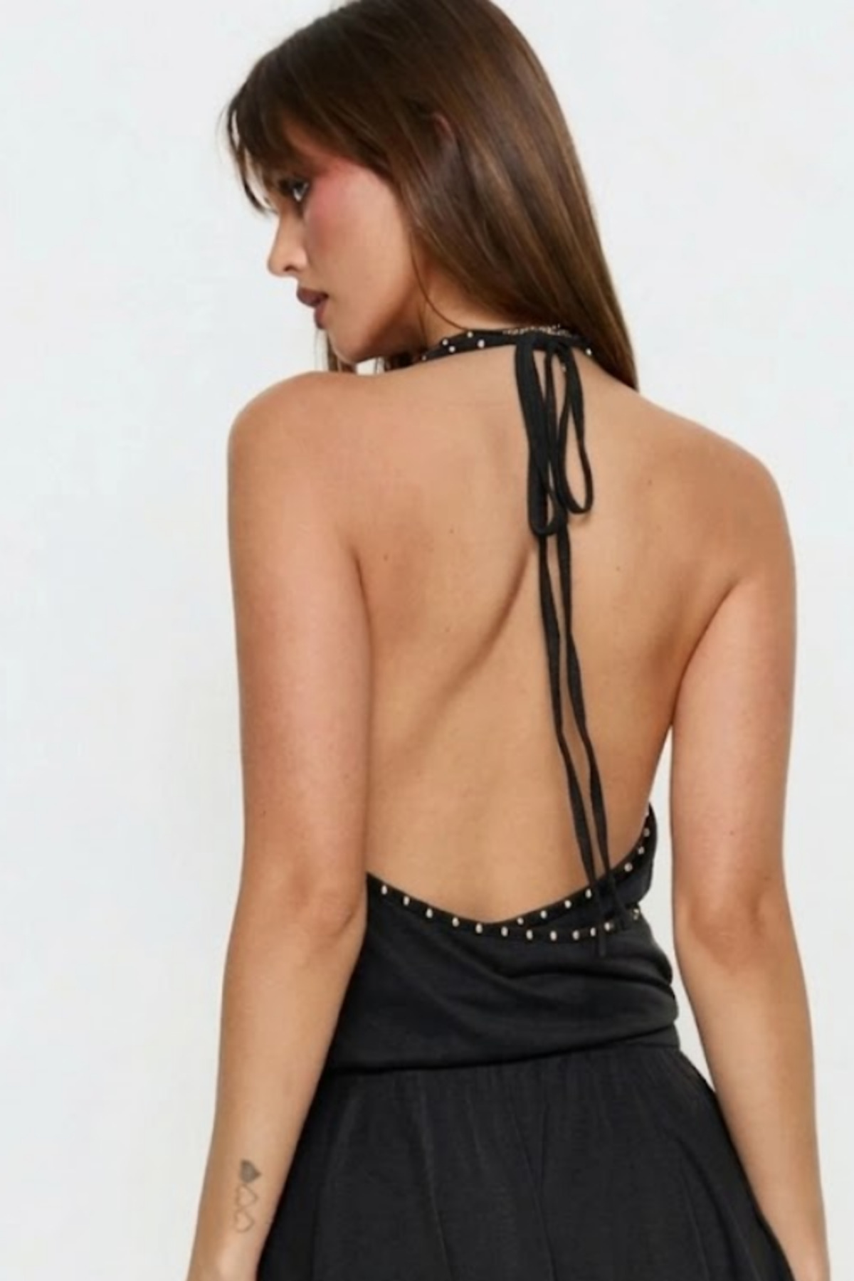 World Fashion Trends  DEGAJE YAKA ZIMBA DETAYLI ŞORTLU ELBİSE (DEKOLTESİ AYARLANABİLİR) - Görsel 4