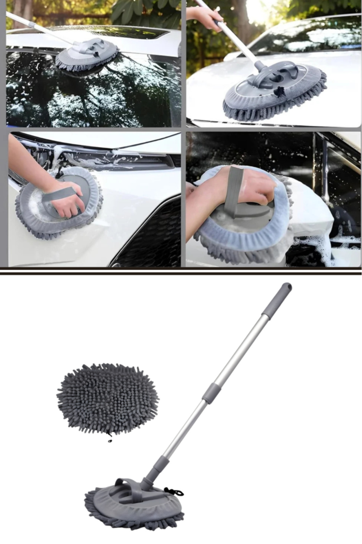 Flora F276 Mikrofiber Araç Temizleme Mop Seti - 104 cm Oto