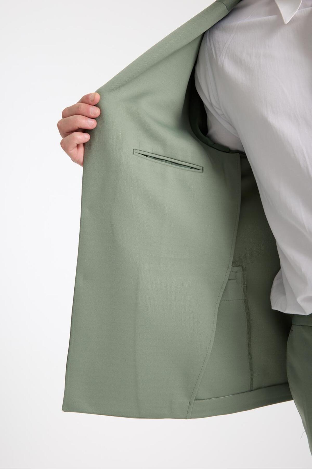 Erkek Oversize Takım Elbise – Modern Rahat Kesim — سبز 92347 — تصویر 2 از 4