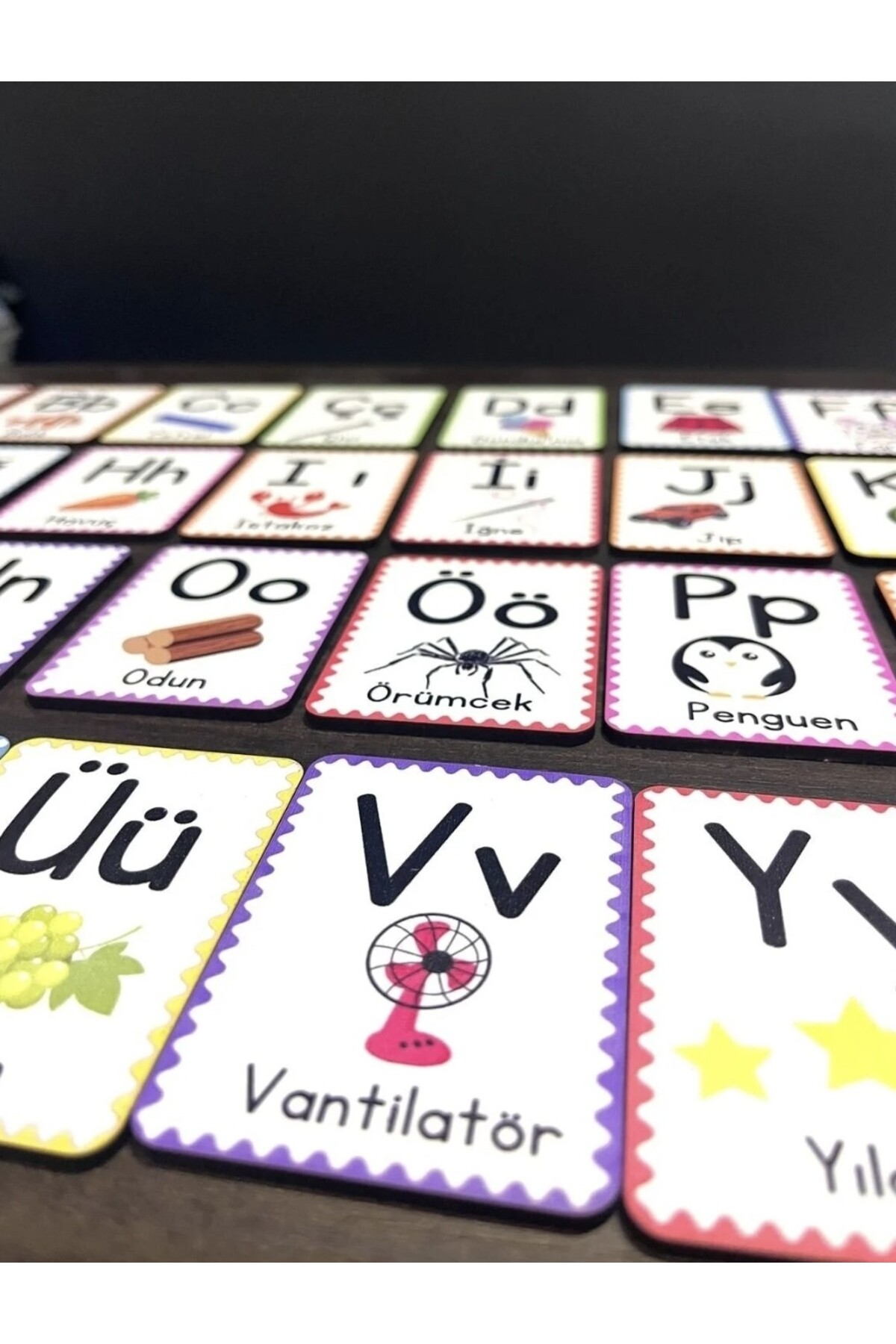 Mifella 29 Harf Ahşap Alfabe Kartları - Okul Öncesi Eğitici Harf Seti - Doğal Materyal Eğitici Oyuncak fotoğrafı 3 (önizleme)