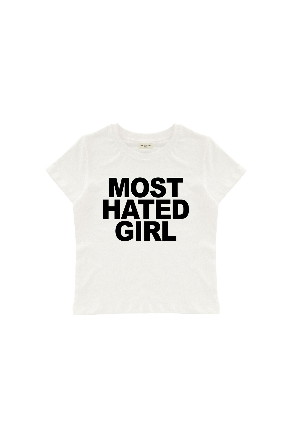 lethestudios  Most Hated Girl Baskılı Baby Tee Crop Top