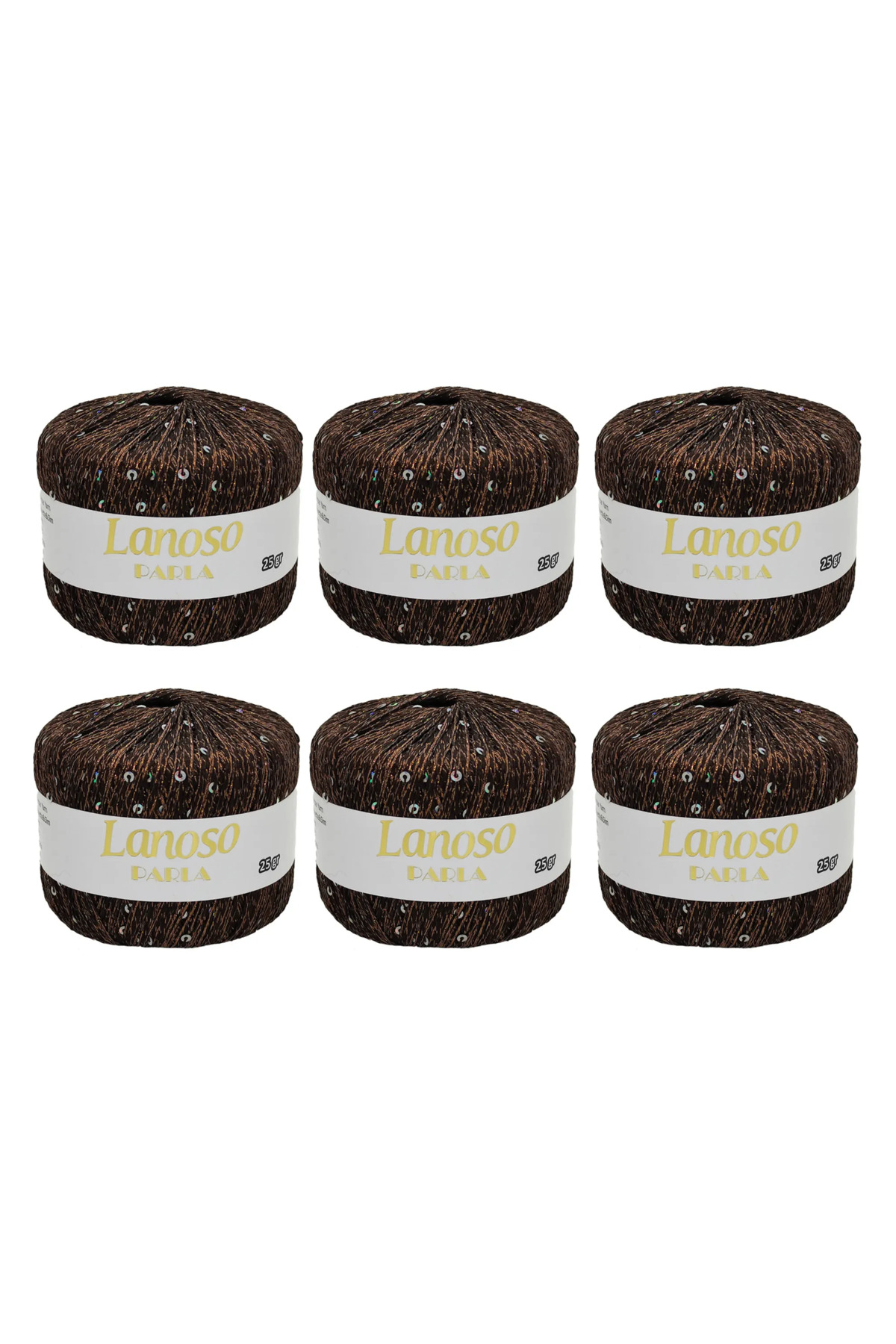 Glitter 6 Pieces (3636) 25 g 217 Mt Silvery Knitting Rope – 75% Glitter Yarn 25% Sequin Glitter – Glossy Rope