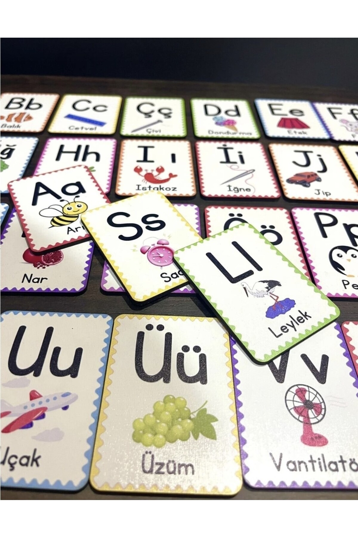 Mifella 29 Harf Ahşap Alfabe Kartları - Okul Öncesi Eğitici Harf Seti - Doğal Materyal Eğitici Oyuncak fotoğrafı 2 (önizleme)