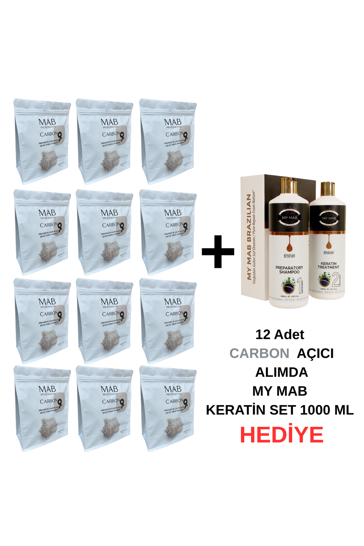 CARBON 500 GR AÇICI 12 ADET + 1 ADET KERATİN SET 1000ML — 140522100