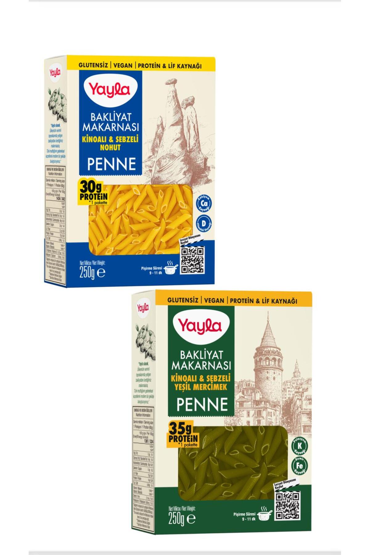 Yayla Diyet Dostu Makarna! Proteinli Penne Makarna 260g – Kinoa & Nohut / Yeşil Mercimek 2 li Paket - Fiyatı, Yorumları