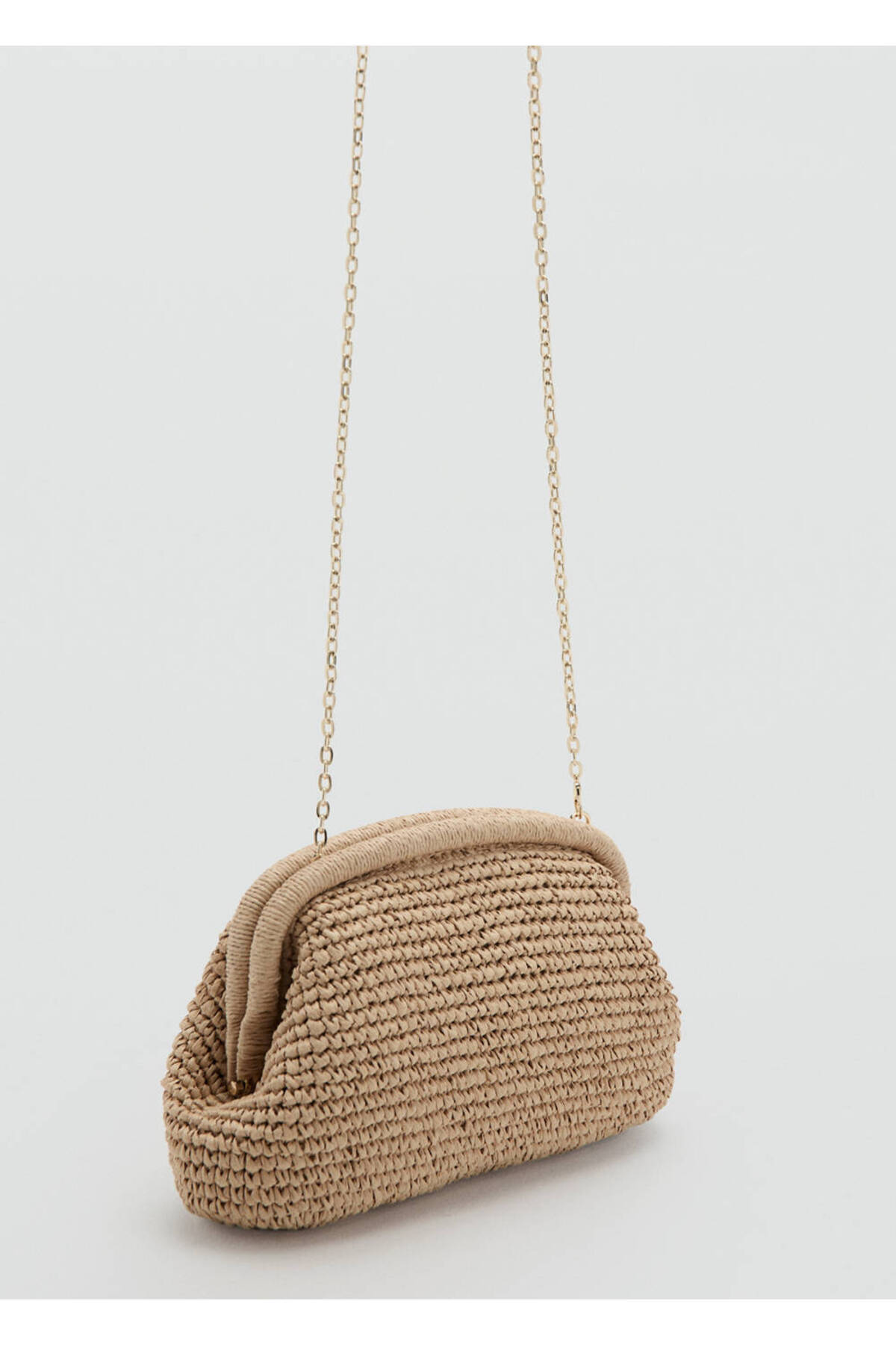 MANGO Doğal lif clutch çanta