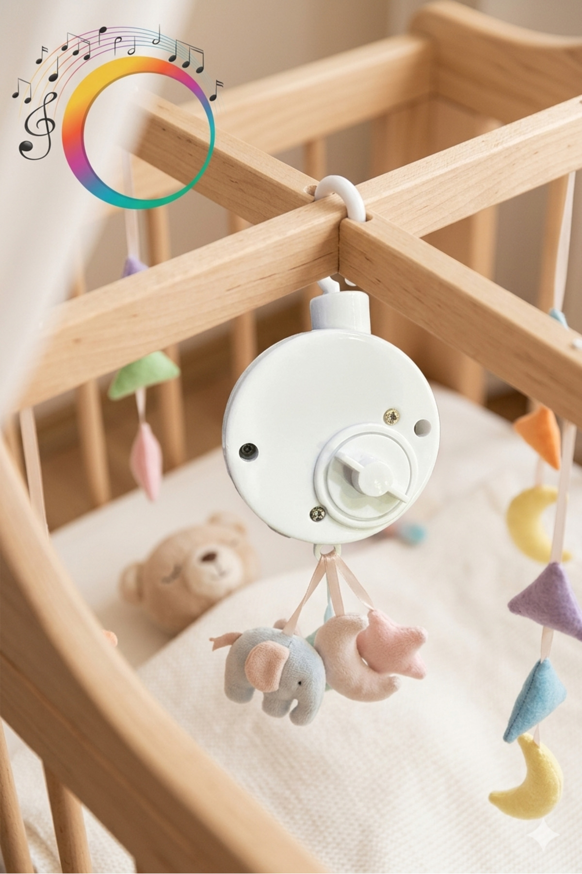 KdrElektronik Dönence Kurmalı Müzik Kutusu çocuk Bebek Beşik Dönencesi Sesli ilgi Dikkat Çekici fotoğrafı 2 (önizleme)