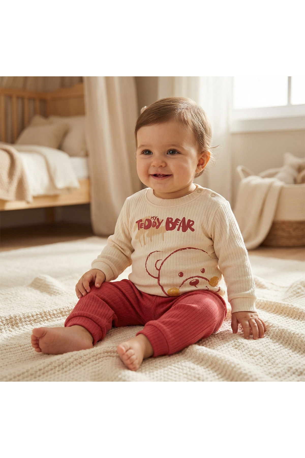 artemoris Unisex 6/18 Ay Teddy Bear Baskılı Eşofman Takımı fotoğrafı 2 (önizleme)