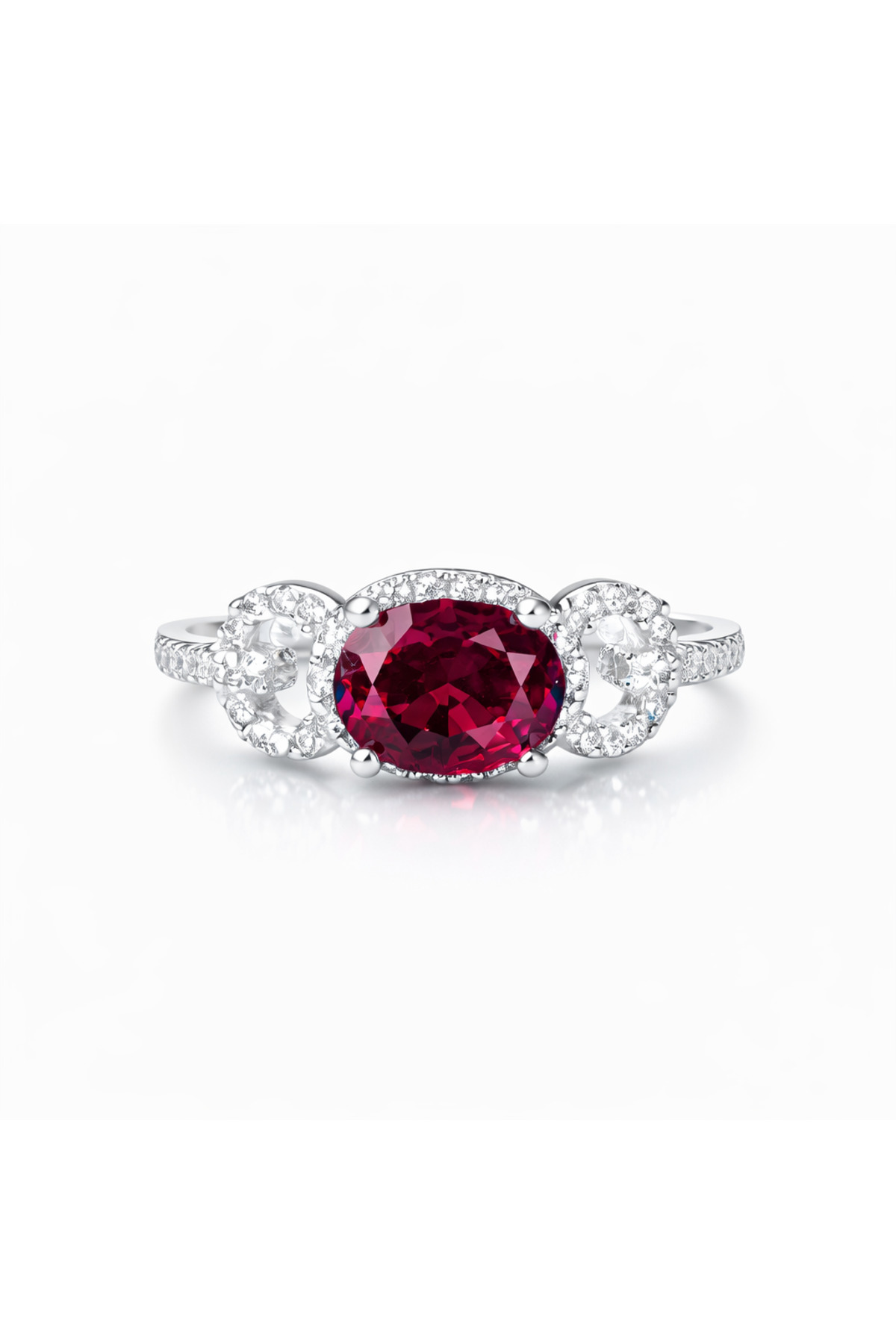 KLAZOJEWELRY 925 Ayar Gümüş Yüksek Kalite Rodyum Kaplama Yakut Zarif Tasarım Yüzük