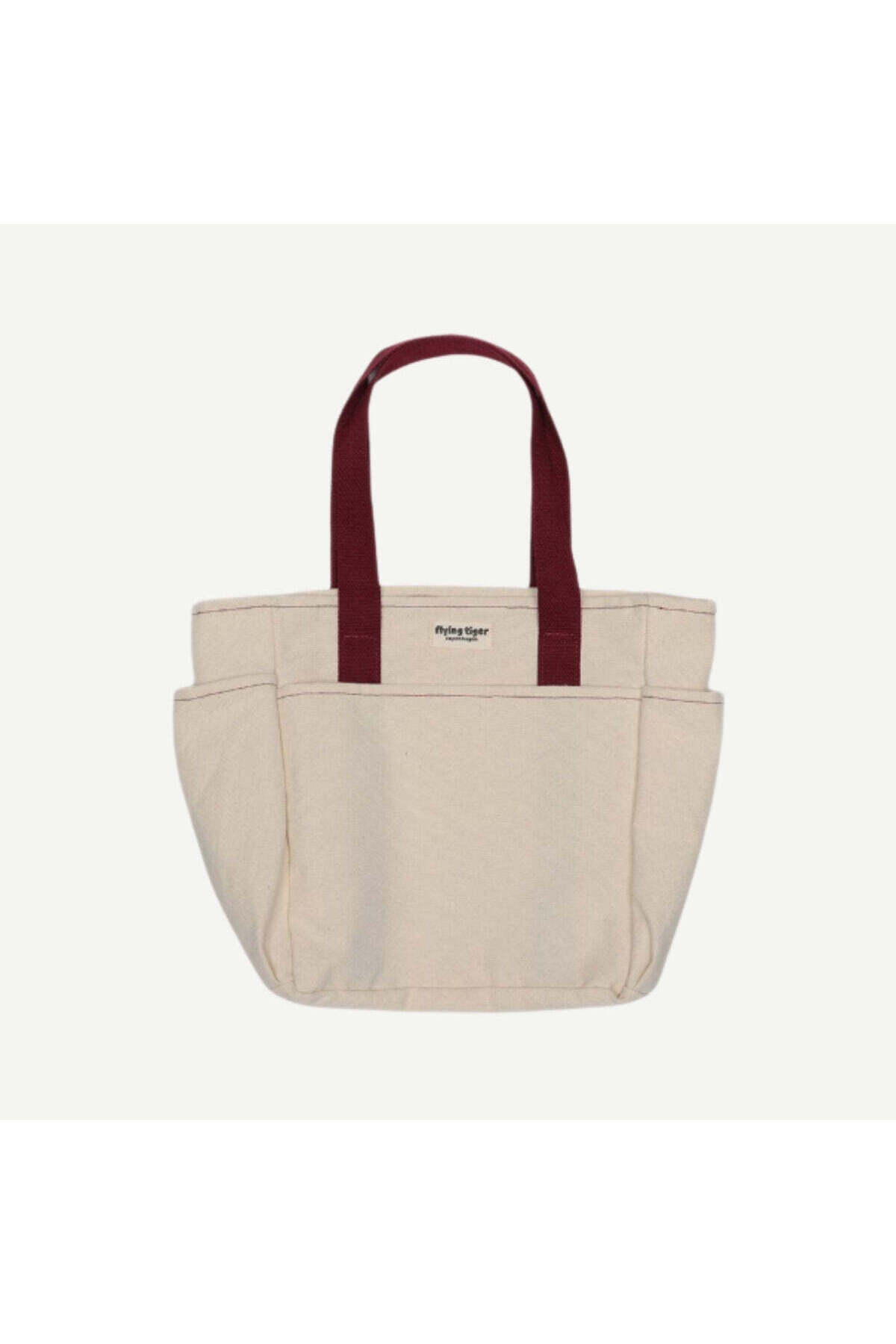 Flying Tiger Copenhagen  Çok Cepli Bej Bez Çanta