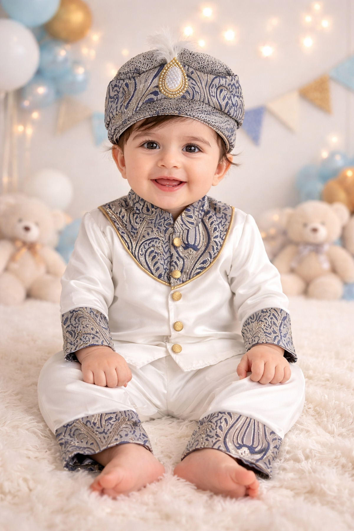 My Babies Label Erkek Bebek 5 Parça Kaftanlı Şehzade Takımı Mevlütlük fotoğrafı 3 (önizleme)