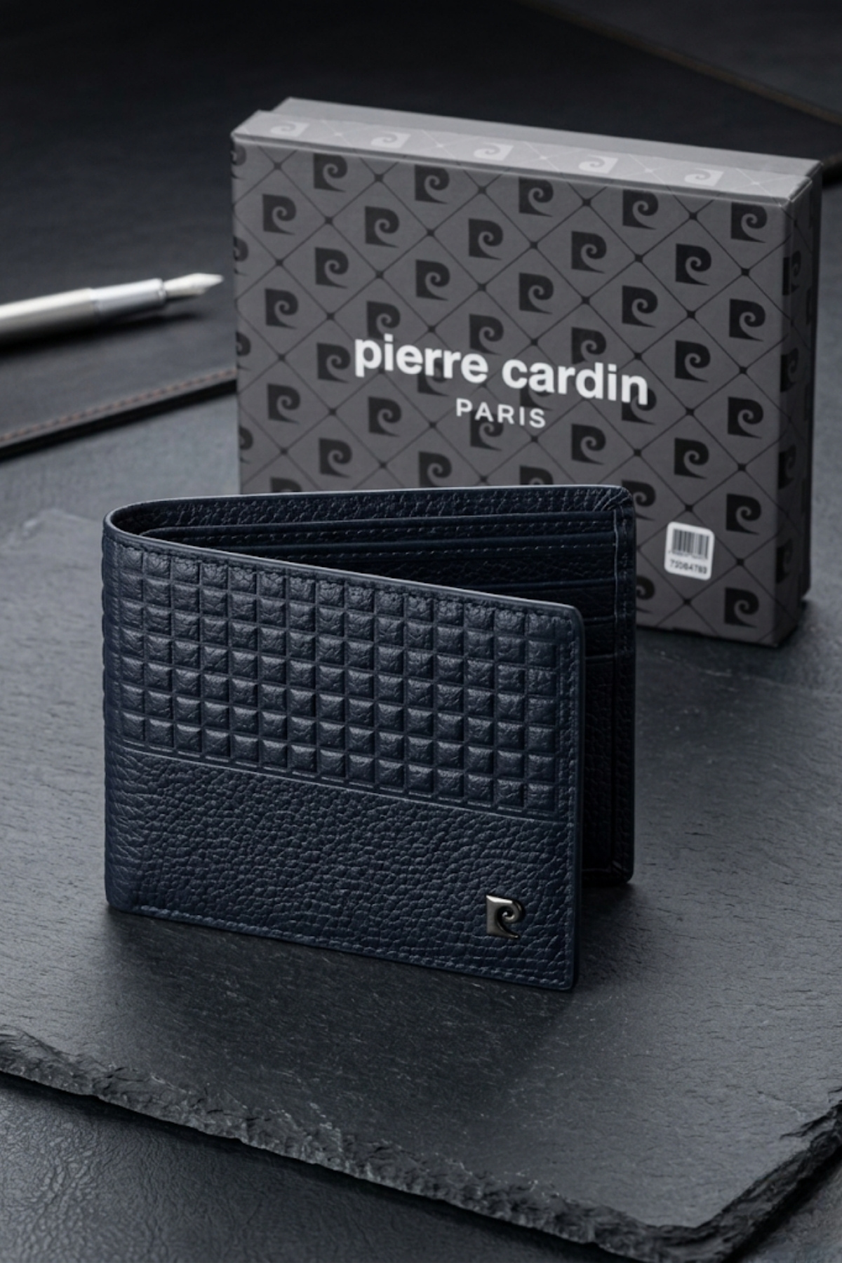 جا کارتی و کیف پول مردانه چرم اصل کد ۰۷۵۶۸ سرمه‌ای پیر کاردین کیف پول Pierre Cardin