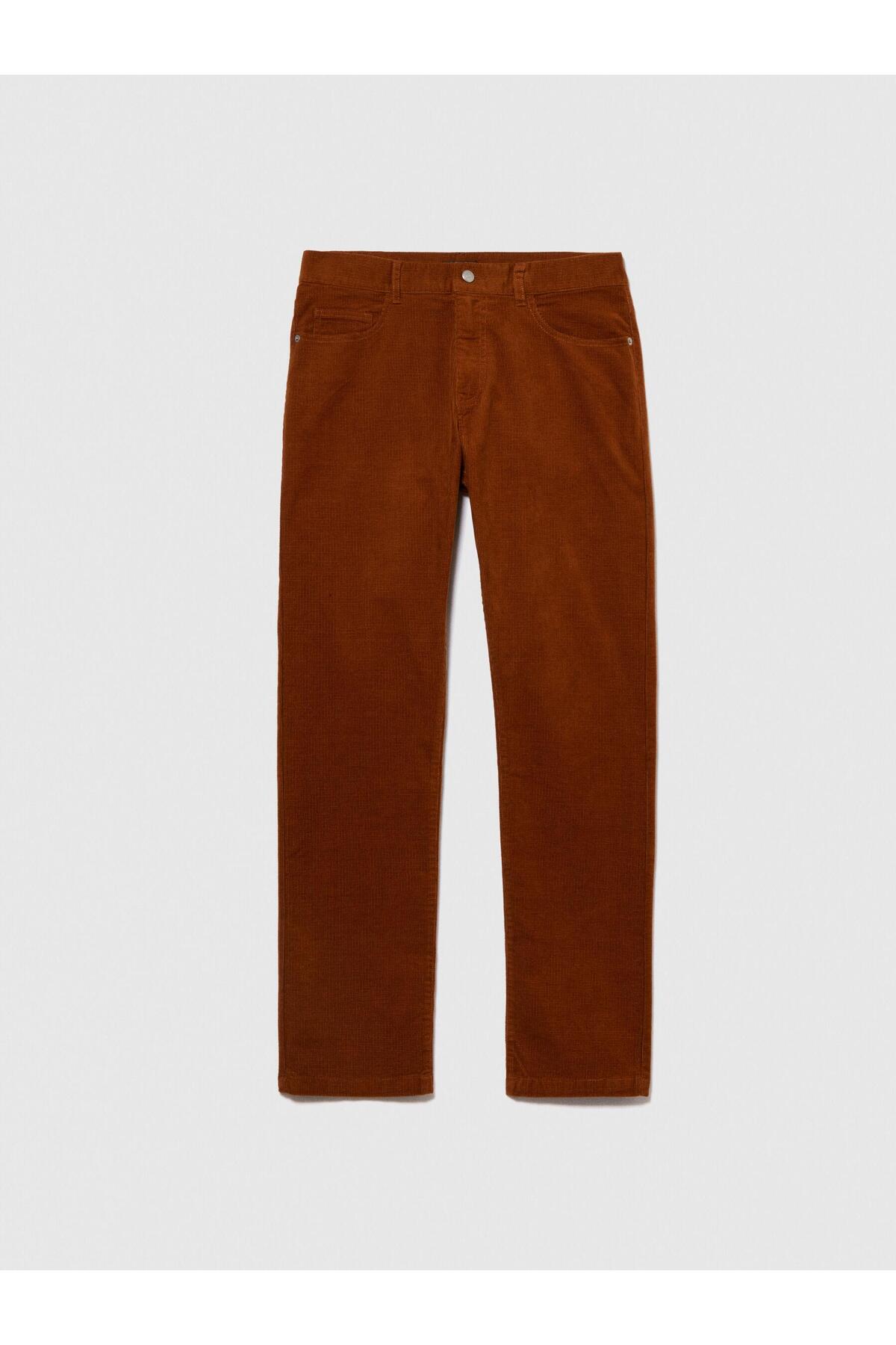 5 Cepli Regular Fit Kadife Pantolon Erkek Kahverengi T-Shirt - 323A432XSE01Q — قهوه‌ای — تصویر 6 از 8