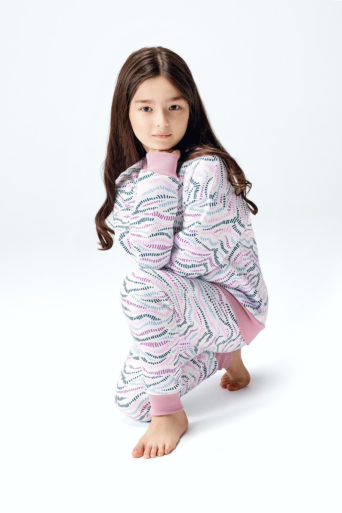 Brix Kız Çocuk İnterlok %100 Pamuk Pijama Takımı 7810 Pembe Renk fotoğrafı 2 (önizleme)