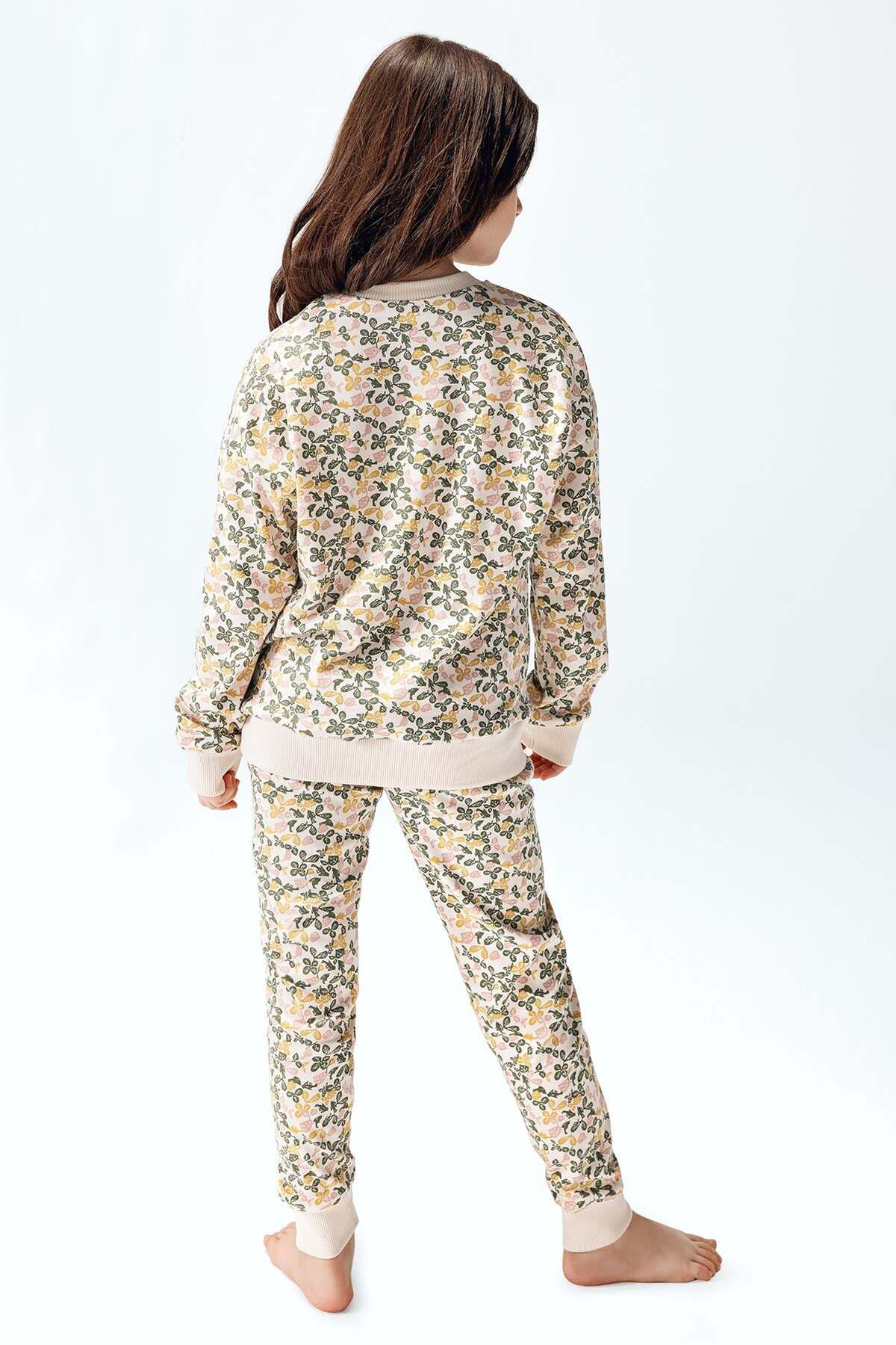Brix Kız Çocuk İnterlok %100 Pamuk Pijama Takımı 7810 Bej Renk fotoğrafı 2 (önizleme)
