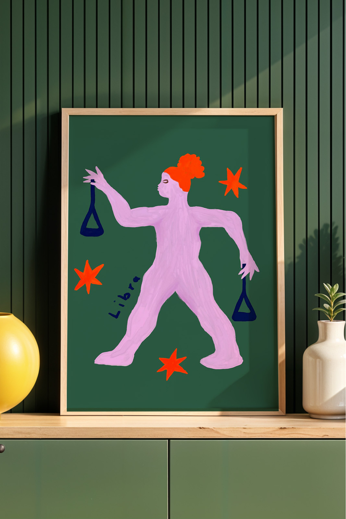 Terazi Burcu Tablo Modern Astroloji İllüstrasyon Poster Duvar Dekoru Çerçevesiz