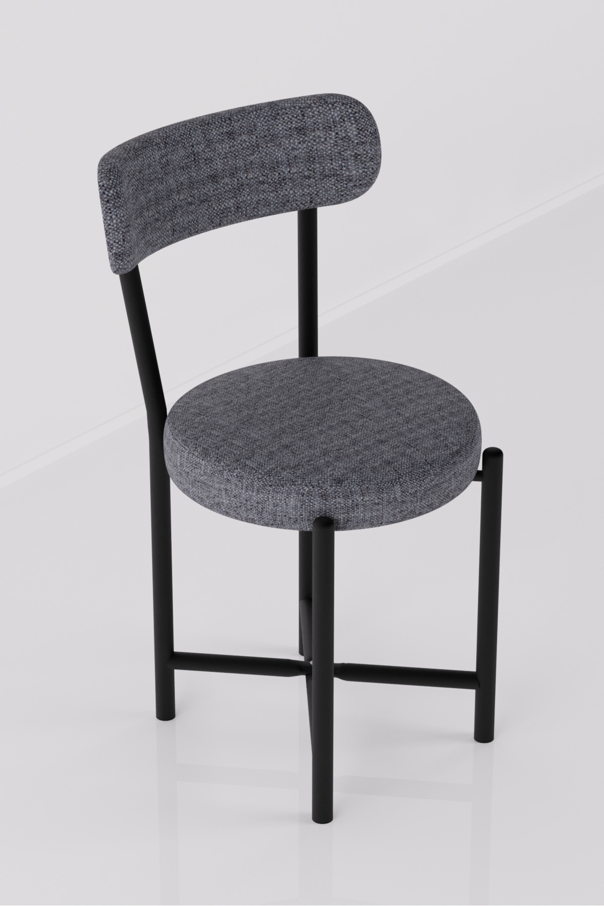 Sandalye 1 Adet Keten Kumaş Metal Ayak Modern Mutfak Sandalyesi Cafe Balkon Ofis Teddy 9816 Gri görsel 3