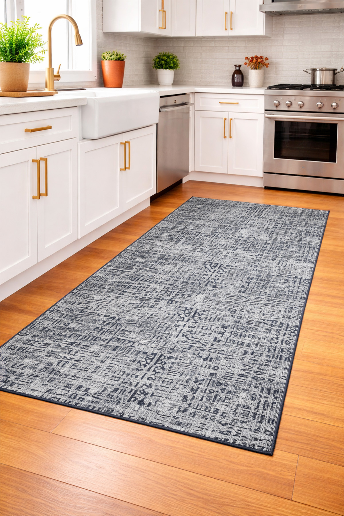 Digital Printing Four Seasons Anti-Slip Base Washable Cutting Corridor Kitchen Room Runner Carpet