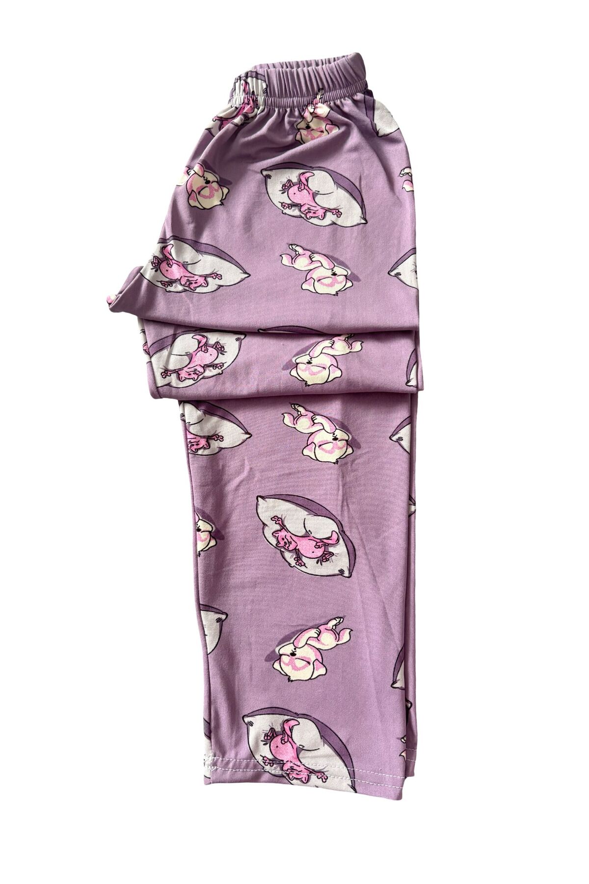 mışıl mışıl kids Kız Çocuk Sevimli Kedi Desenli Yazlık Yumuşak Kumaş Çocuk Pijama Takımı fotoğrafı 5 (önizleme)