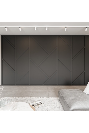 Decomacro Modern Geometrik Duvar Çıtası – Asimetrik Dekoratif Panel Tasarımı