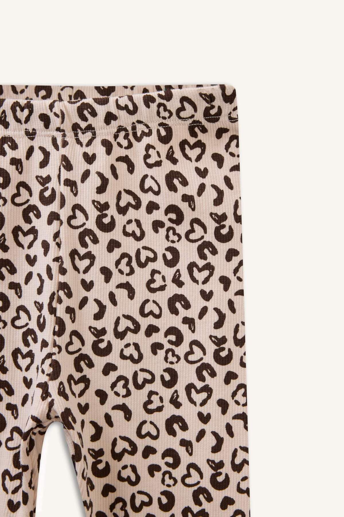 Defacto Leopar Desenli Fitilli Kaşkorse 2li Tayt Kız Bebek H3004A526SP fotoğrafı 5 (önizleme)