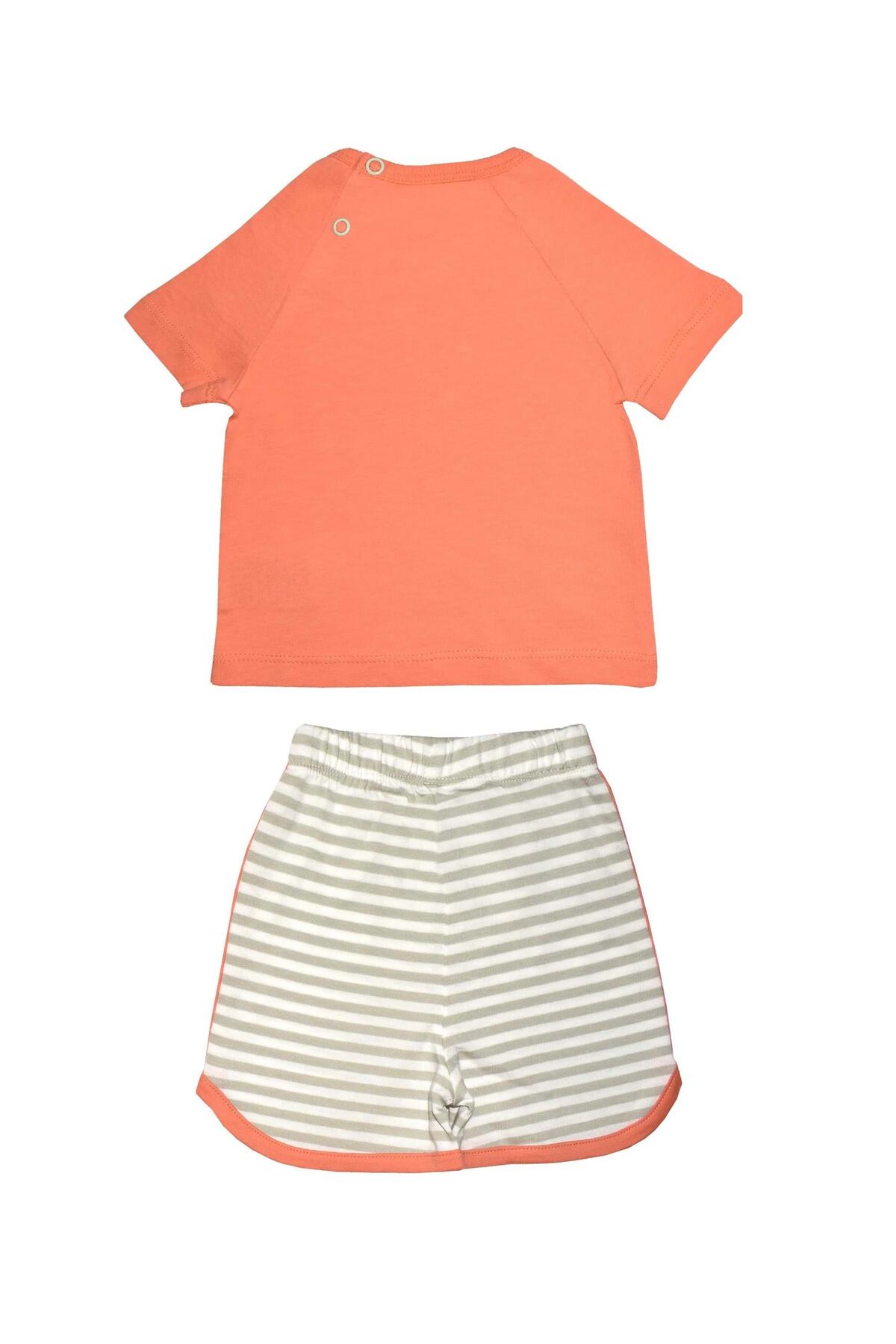 OrganicKid Snack Bebek Turuncu T-shirt Şort Set 2'lİ fotoğrafı 2 (önizleme)