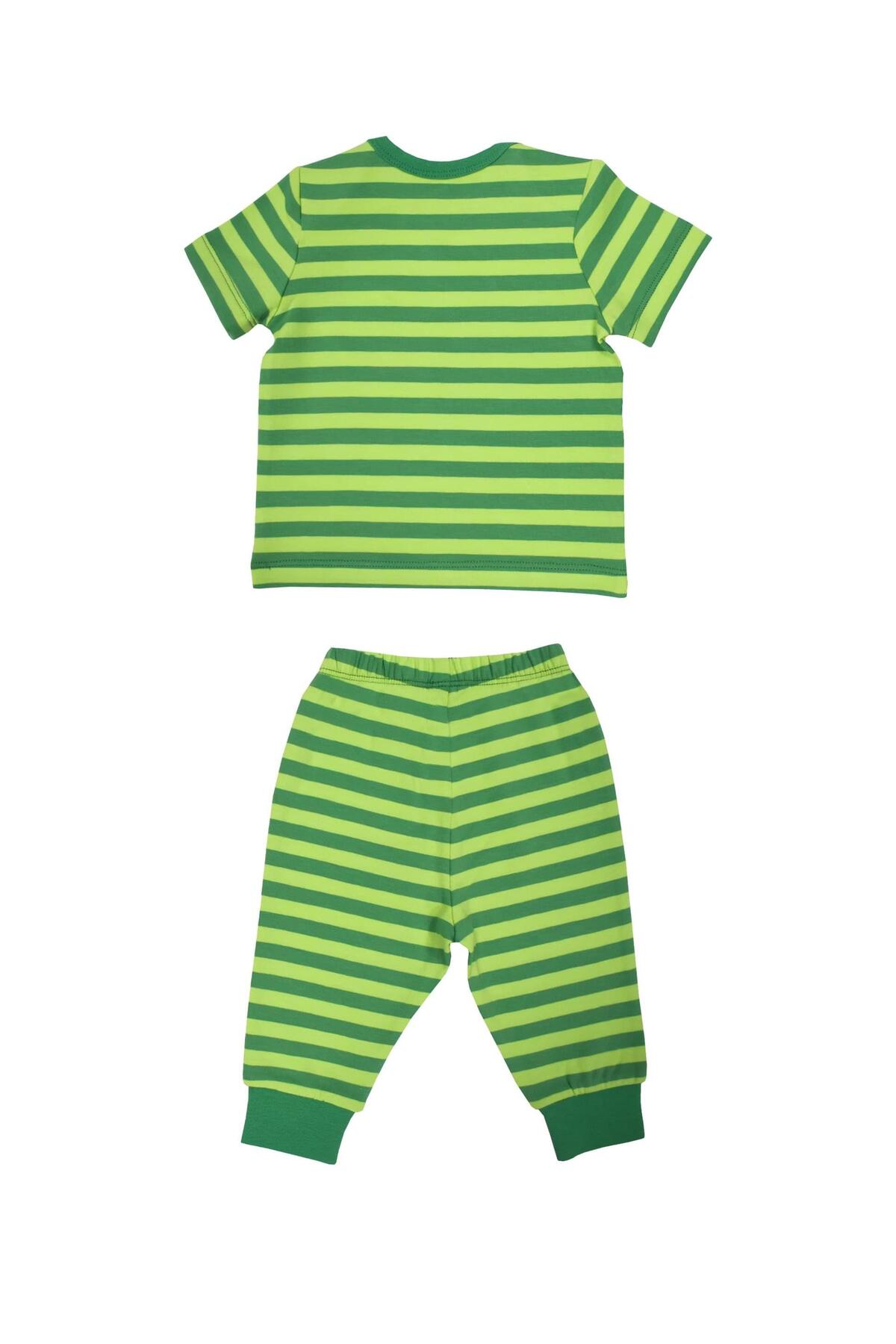 OrganicKid Summer Erkek Bebek Yeşil Kısa Kol Pijama Takımı fotoğrafı 2 (önizleme)