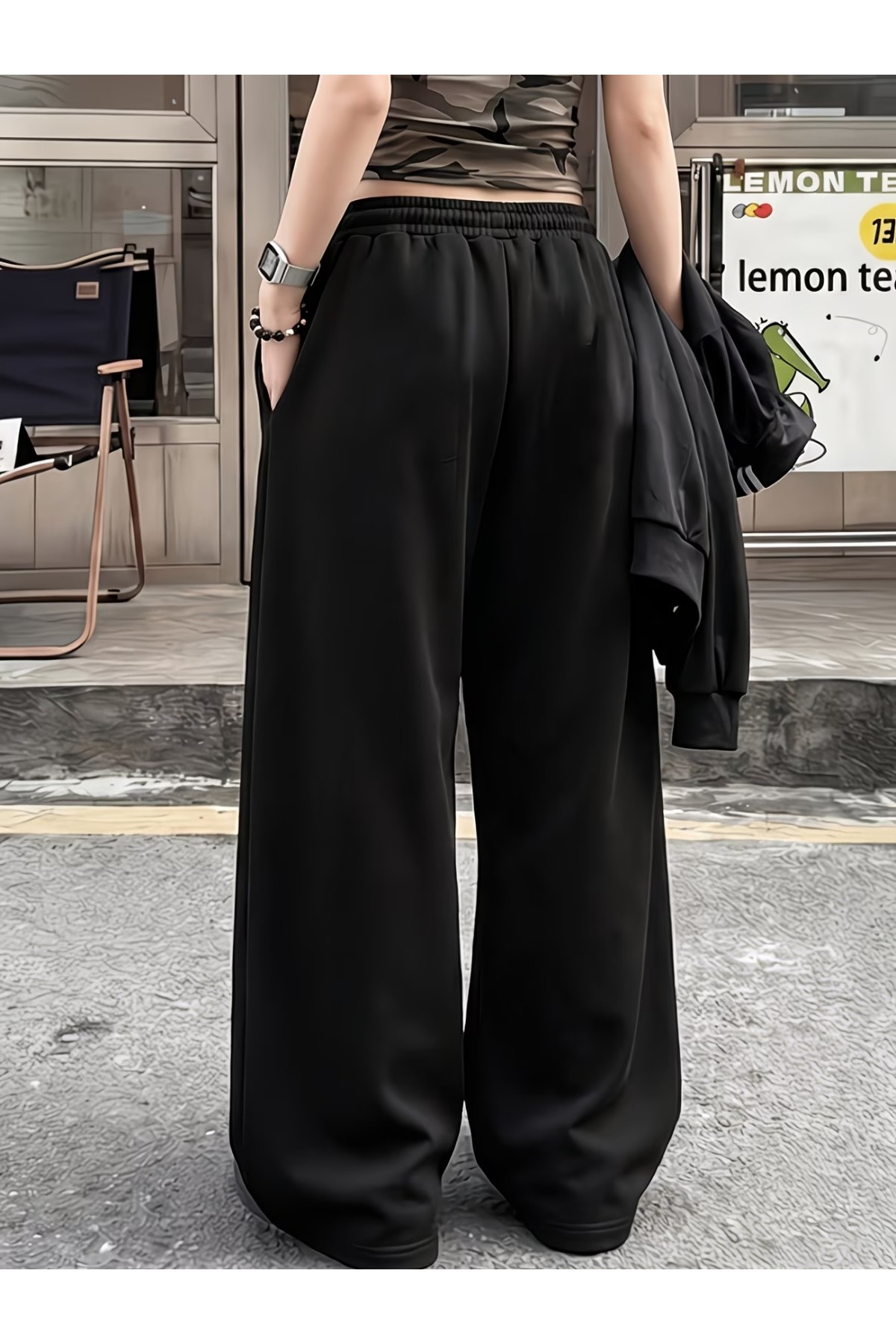 Toum Japan Sakura Baskılı Oversize Baggy Eşofman Altı görsel 2