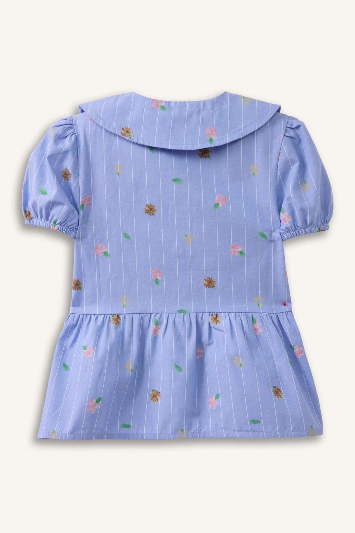 Defacto Bebe Yaka Baskılı Kısa Kollu Gömlek Kız Bebek H2988A526SM fotoğrafı 3 (önizleme)