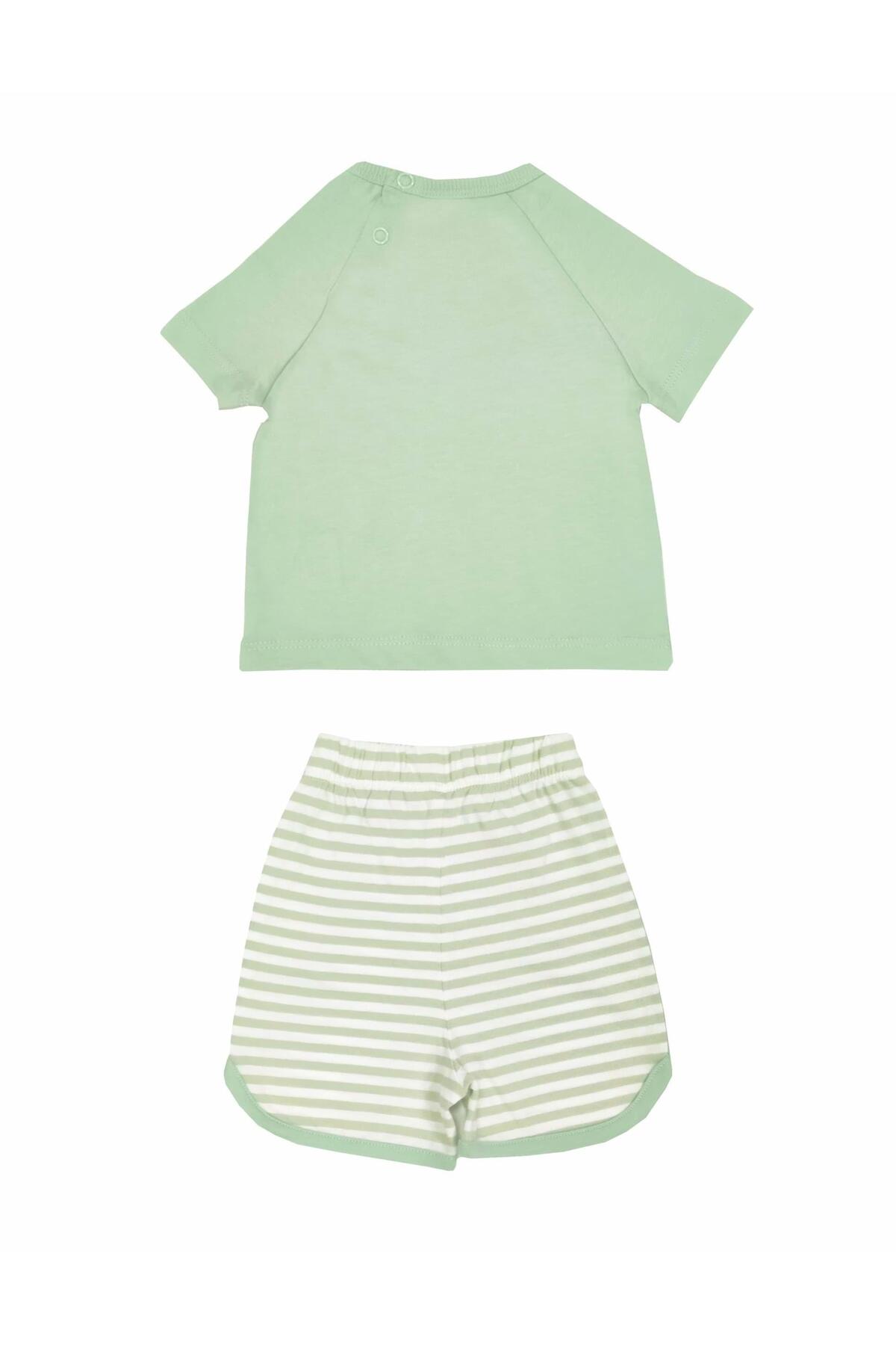 OrganicKid Snack Bebek Yeşil T-shirt Şort Set 2'lİ fotoğrafı 2 (önizleme)