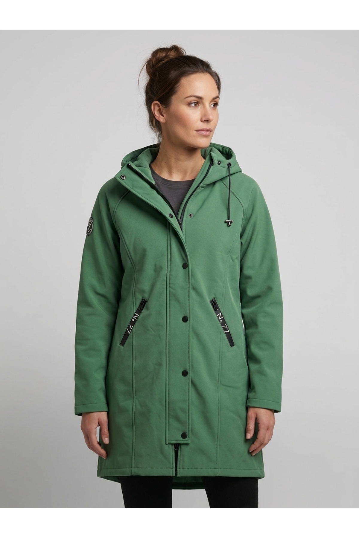 Banadamoda Yeşil Softshell Kapüşonlu Fermuarlı Double Face Trend