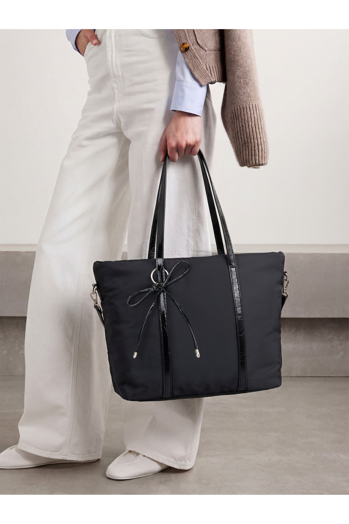 SHAKA Siyah SHK319 Fiyonk Charmlı,Fermuarlı,Astarlı Shopper Çanta görsel 7