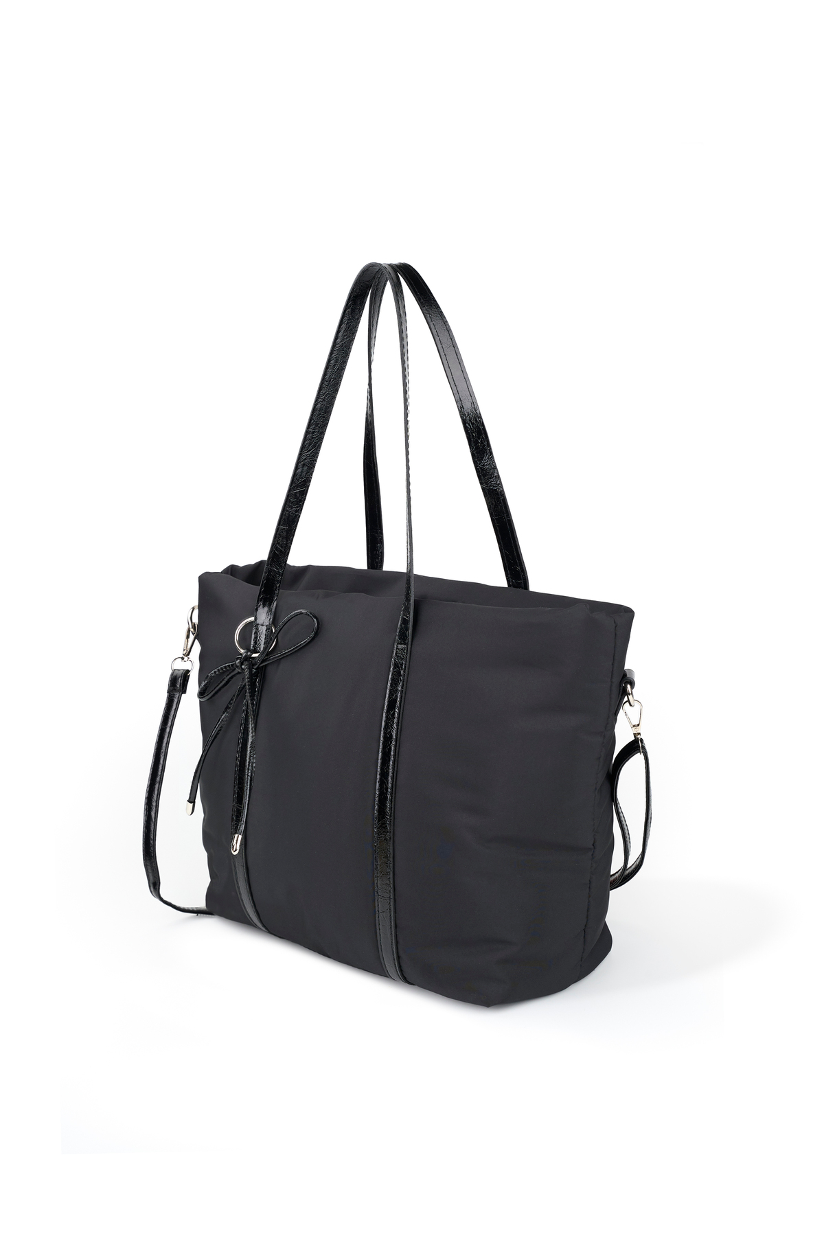 SHAKA Siyah SHK319 Fiyonk Charmlı,Fermuarlı,Astarlı Shopper Çanta görsel 2