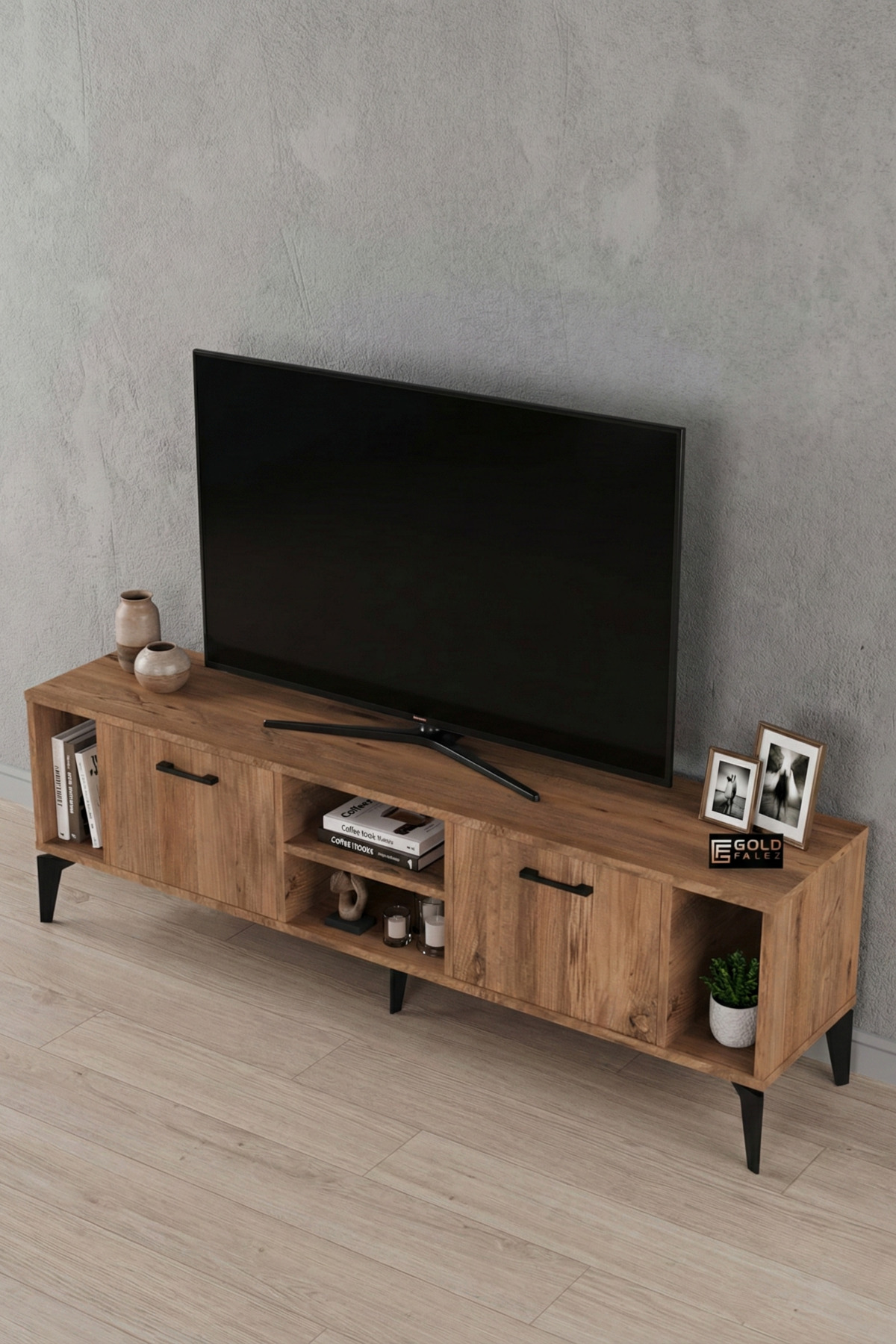 Goldfalez Linya TV Sehpası Çok Renkli 160x35 cm görsel 4