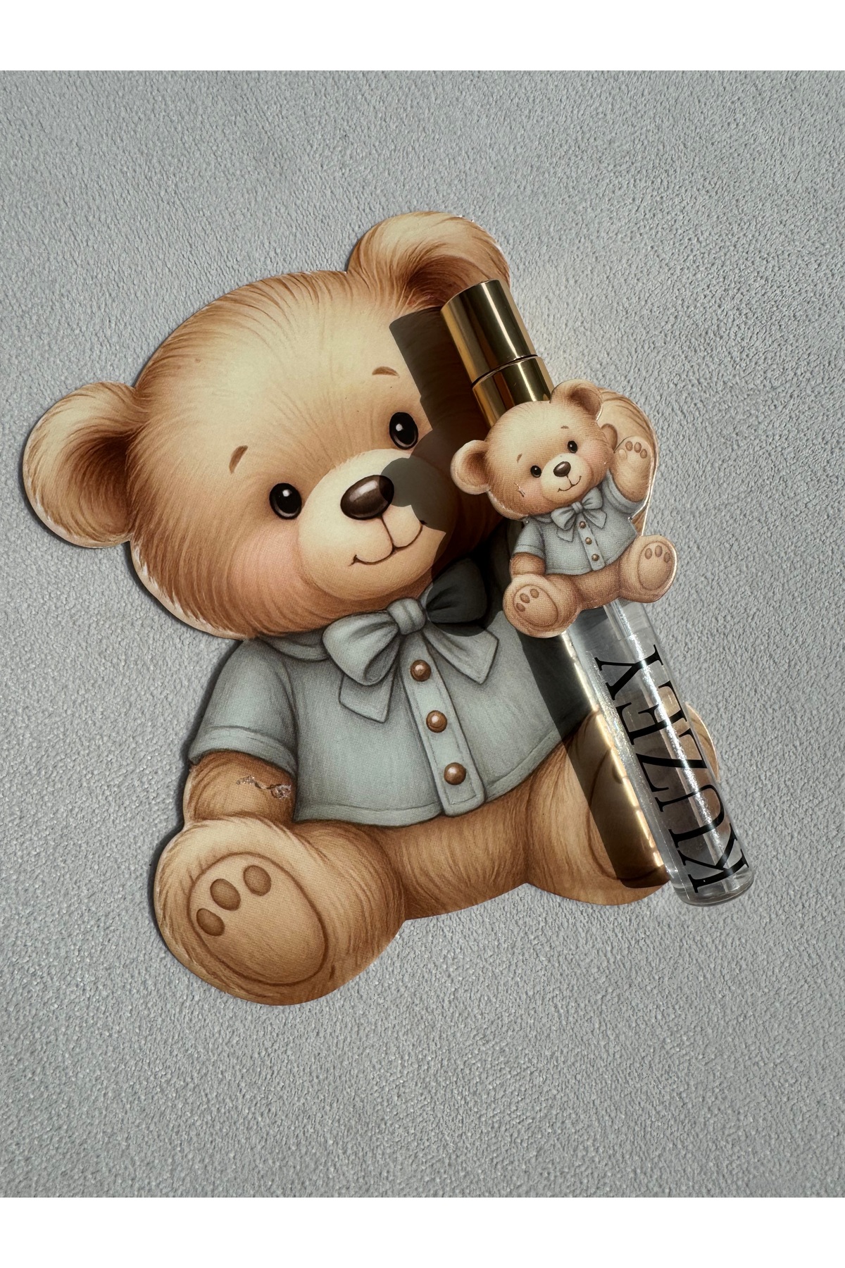 Neşeli Atölyem Mavi Ayıcık Figürlü Parfüm Hastane Odası Bebek Doğum Mevlid Hediyeliği –10 Adet fotoğrafı 2 (önizleme)