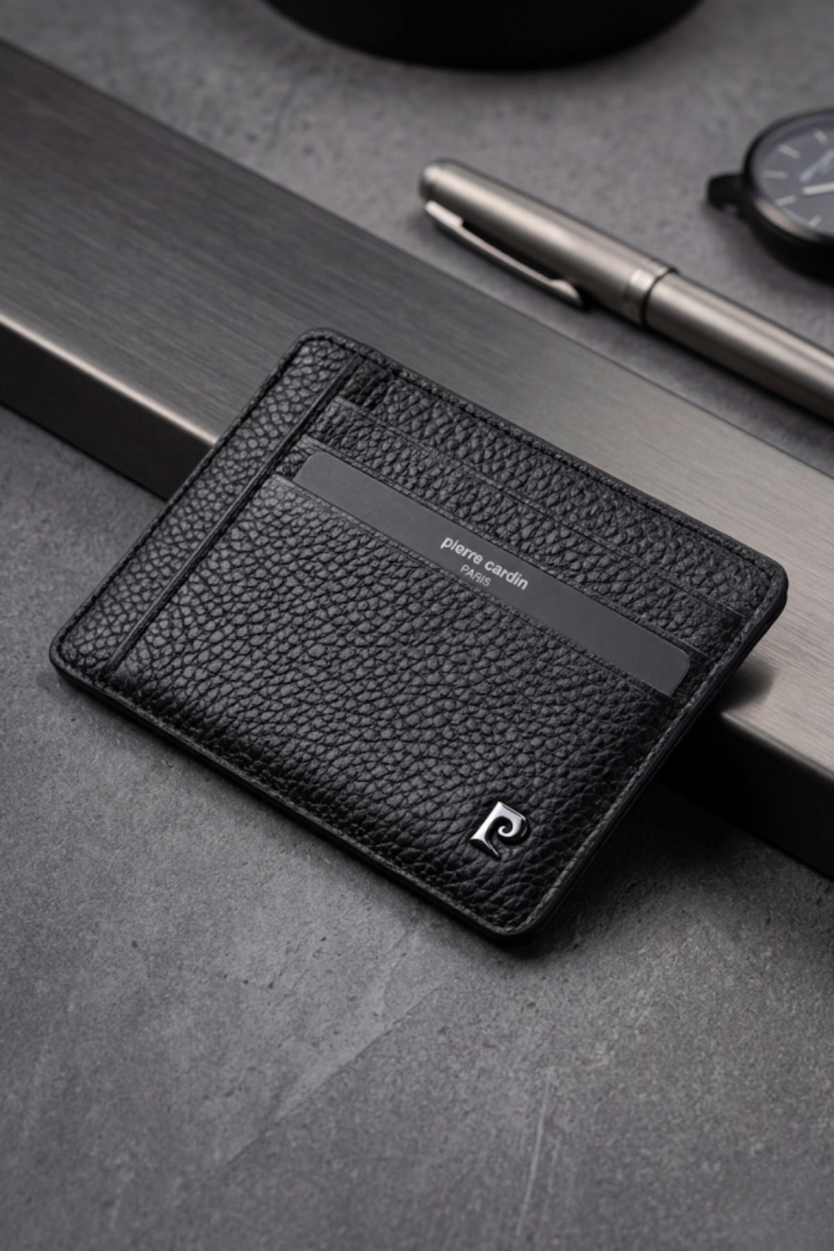 جا کارتی کیف پول مردانه چرم اصل ۰۴۲۲ مدل FLOTUR-BLACK پیر کاردین جاکارتی Pierre Cardin